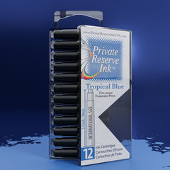 דיו כחול טרופי Tropical Blue (12 יחידות קופסה שקופה) Cartridges