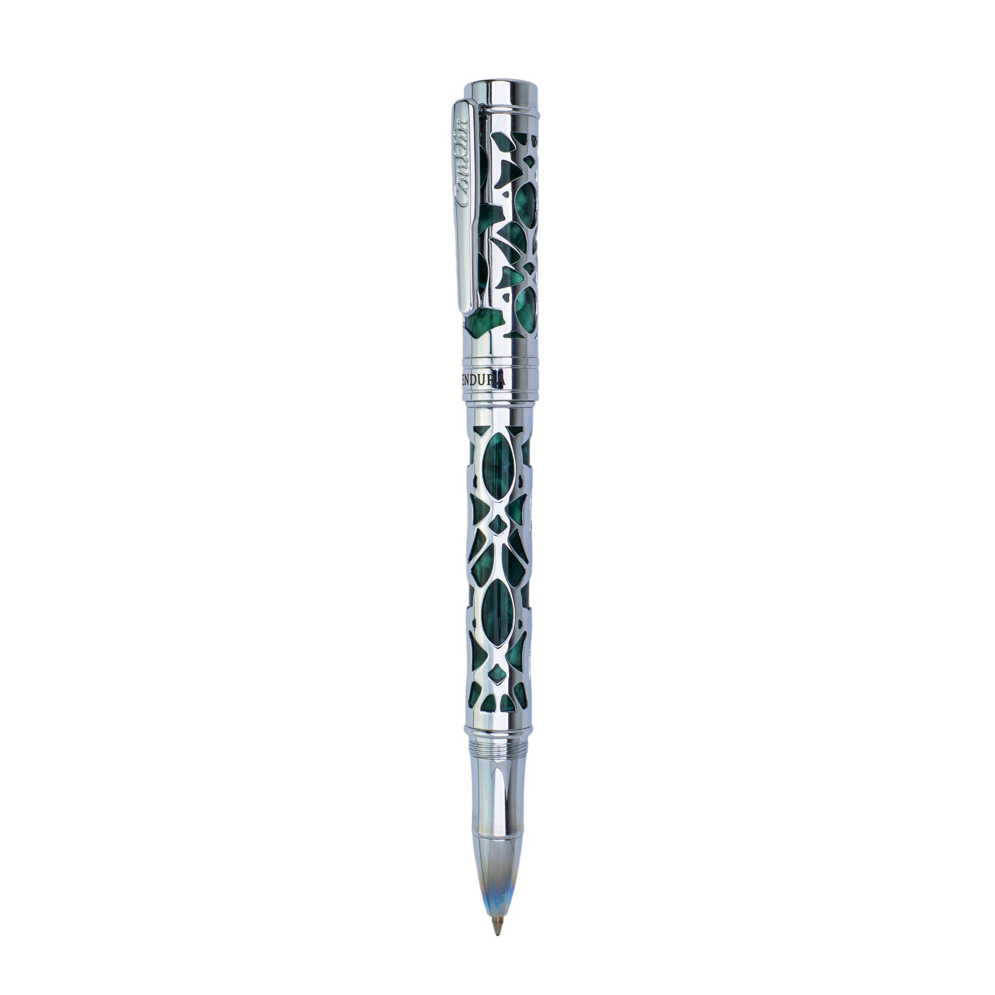 Conklin Endura Deco Crest Forest Green Chrome עט רולר