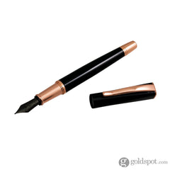 עט נובע Monteverde Impressa - שחור עם גימור רוז גולד Black with Rose Gold Trim