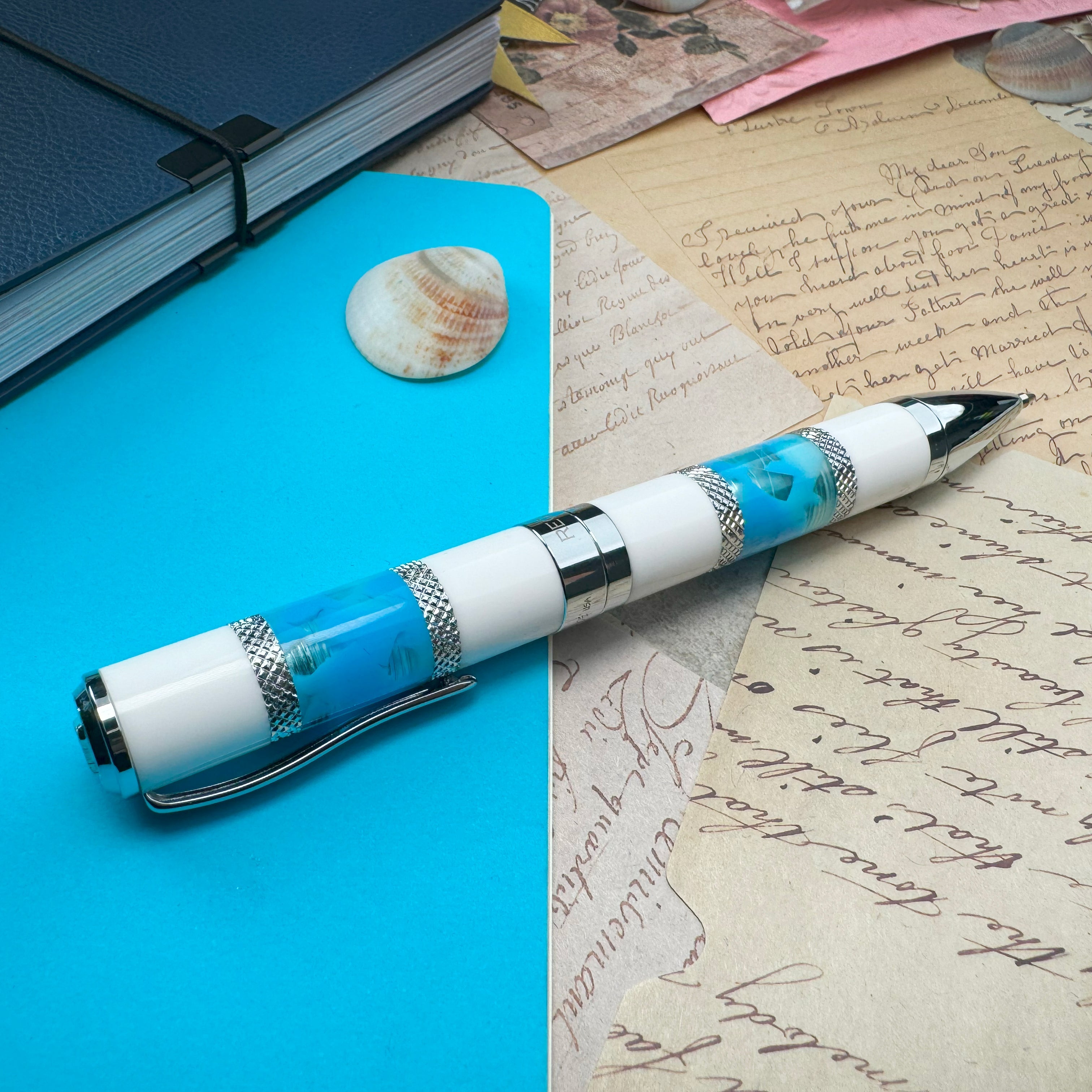 עט כדורי Monteverde Regatta - כחול סנטוריני Santorini Blue