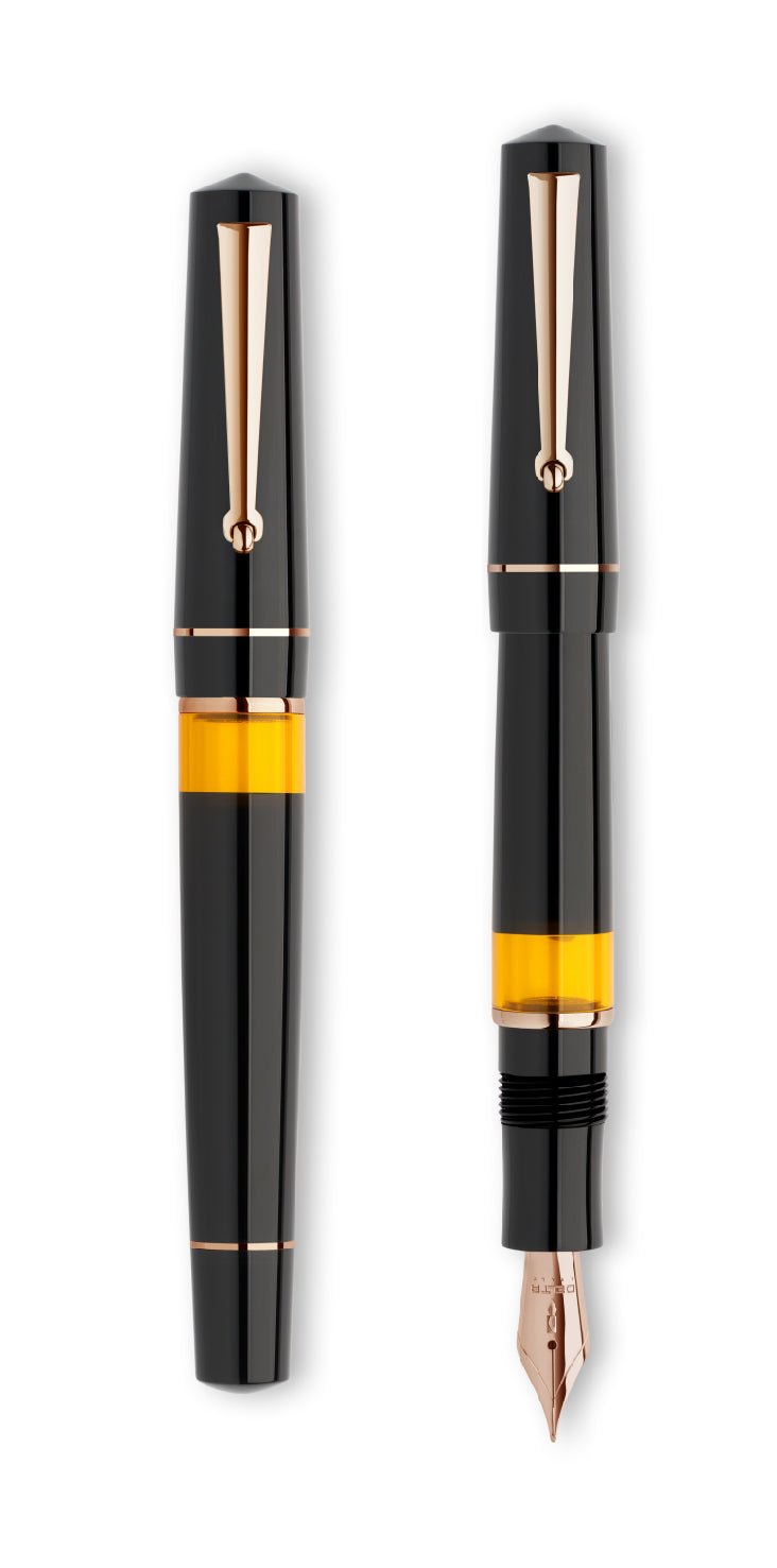 עט נובע Delta Dune "P" Fountain pen שחור זהב אדום