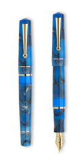 עט נובע Delta Dune "P" Oasis Fountain pen כחול שיש זהב צהוב