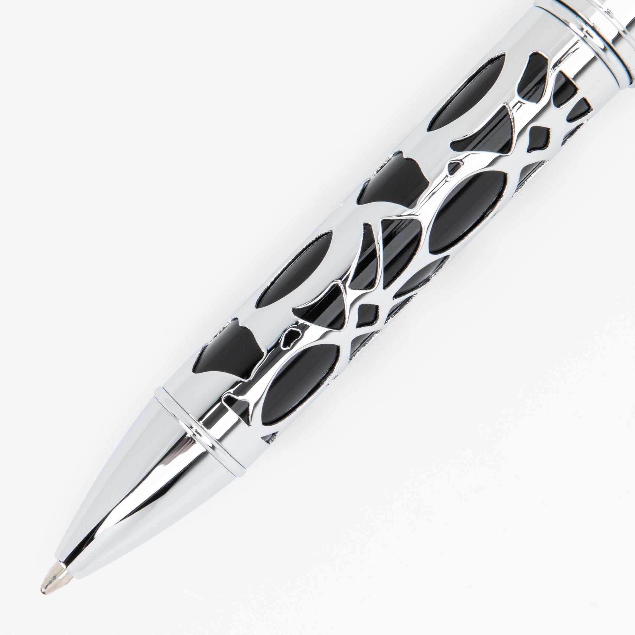 עט רולר Conklin Endura Deco Crest - שחור כרום Black Chrome
