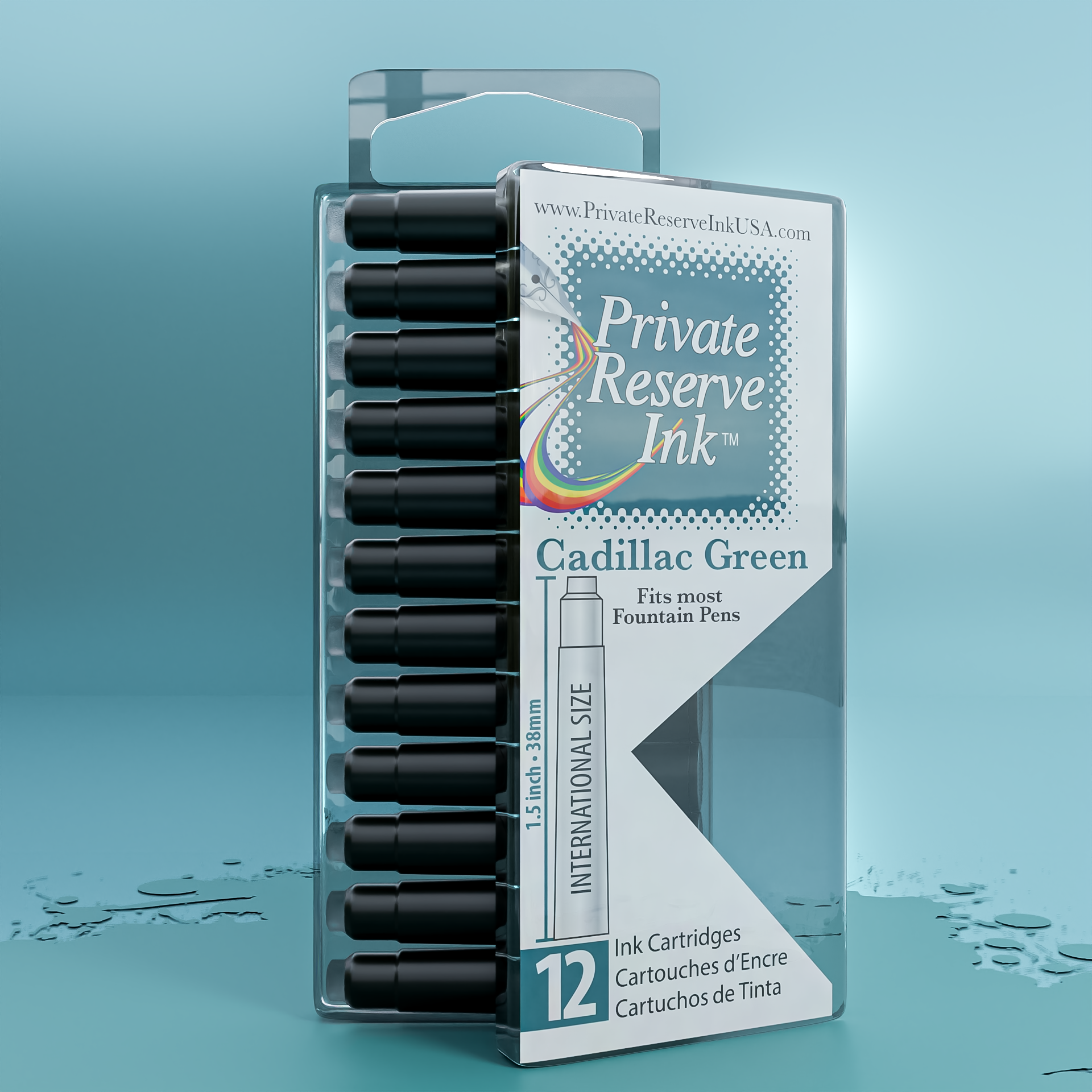 דיו Cadillac ירוק Green מחסניות (12 יחידות בקופסה שקופה)