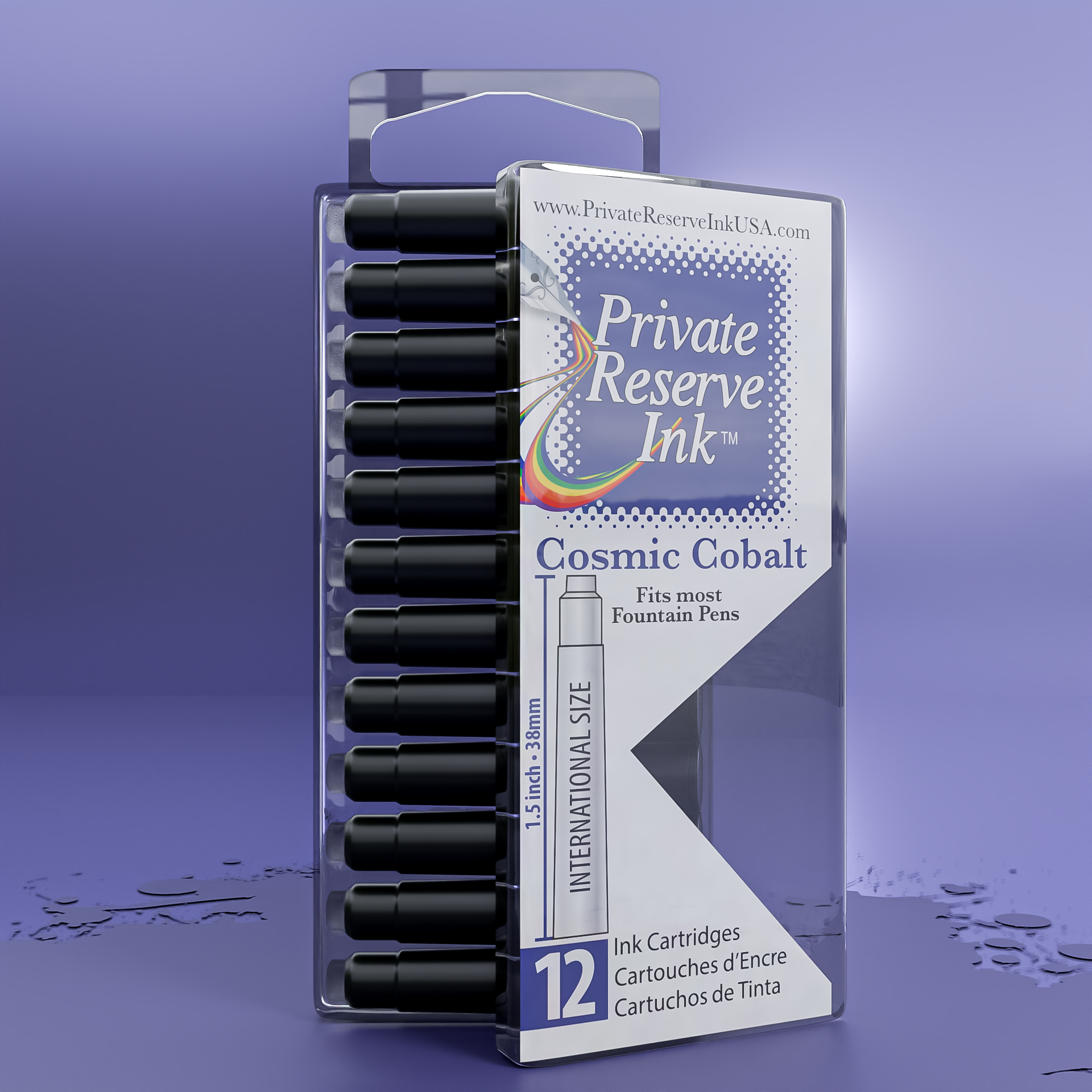 דיו כחול Cosmic Cobalt מחסניות (12 יחידות קופסה שקופה)