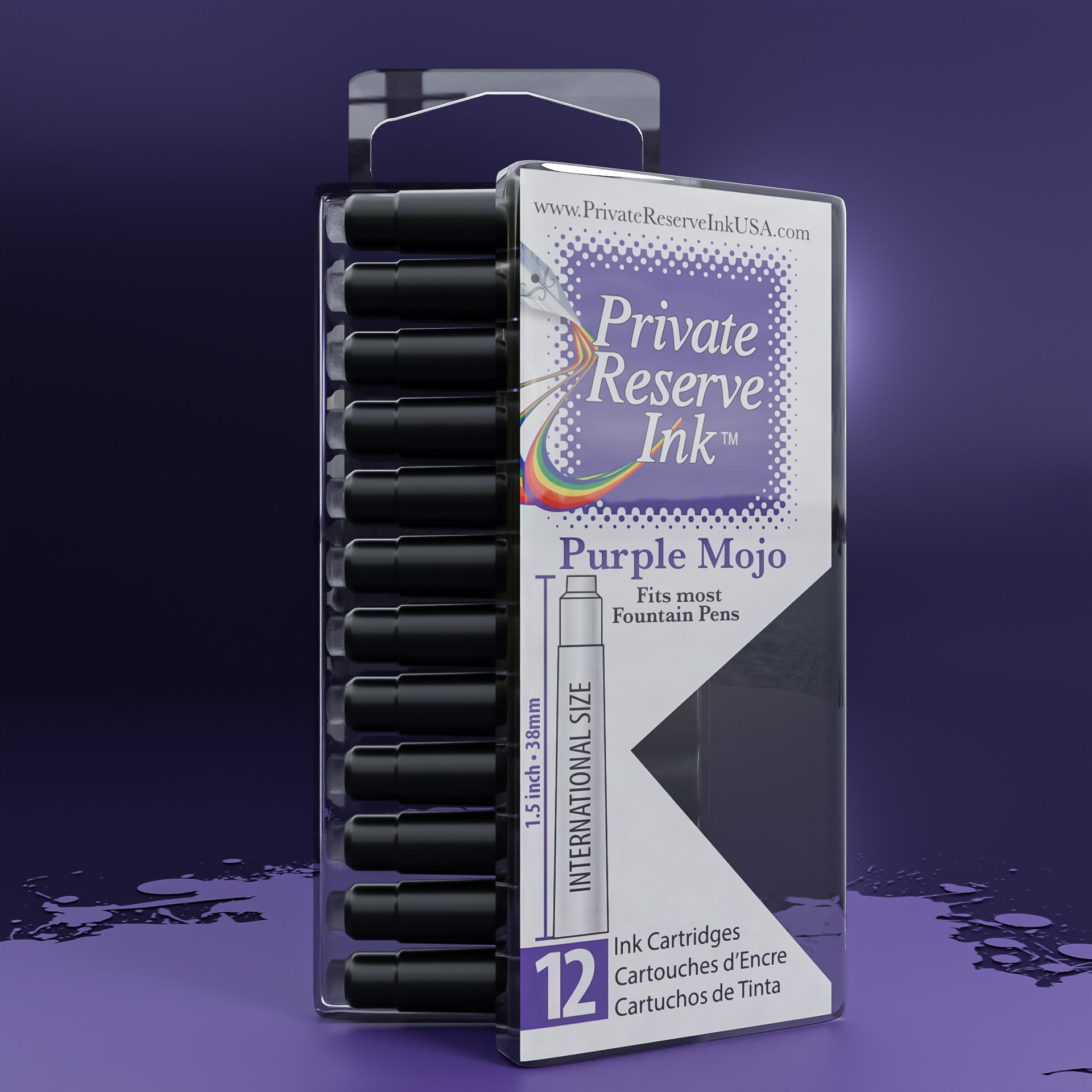 דיו סגול Purple Mojo מחסניות (12 באריזה)