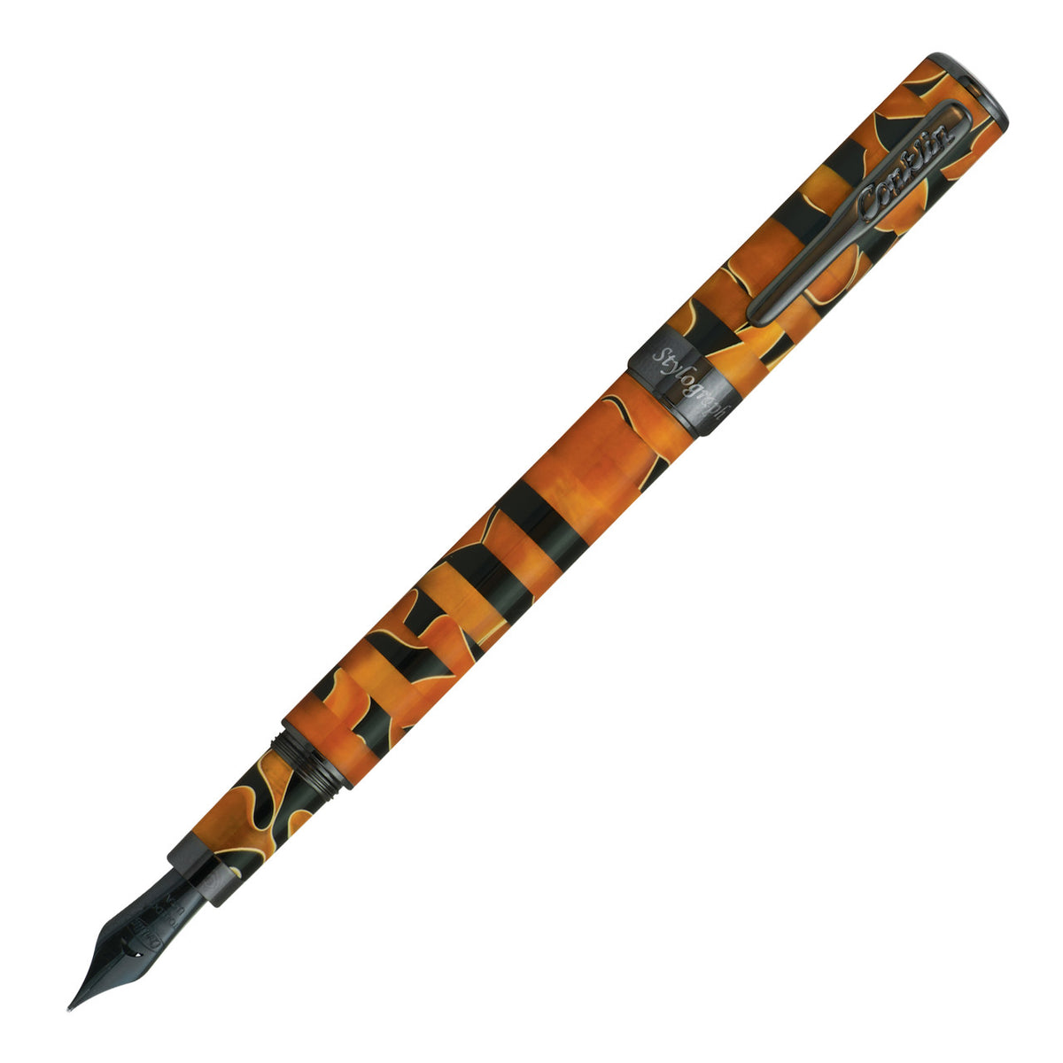 עט נובע Conklin Stylograph Mosaic - כתום/שחור Orange/Black