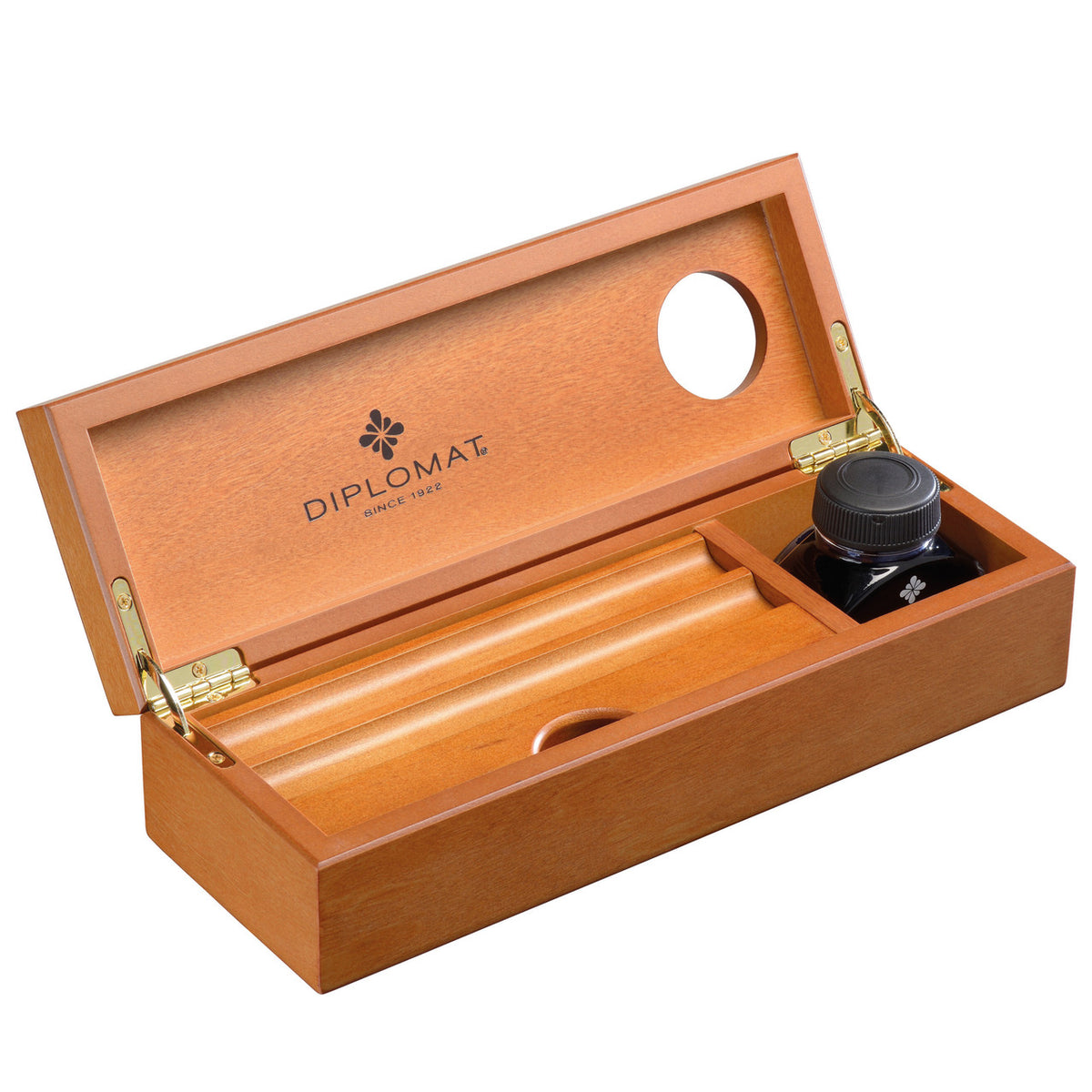 מעמד עץ שולחני לעטים ואביזרים - דיפלומט + דיו