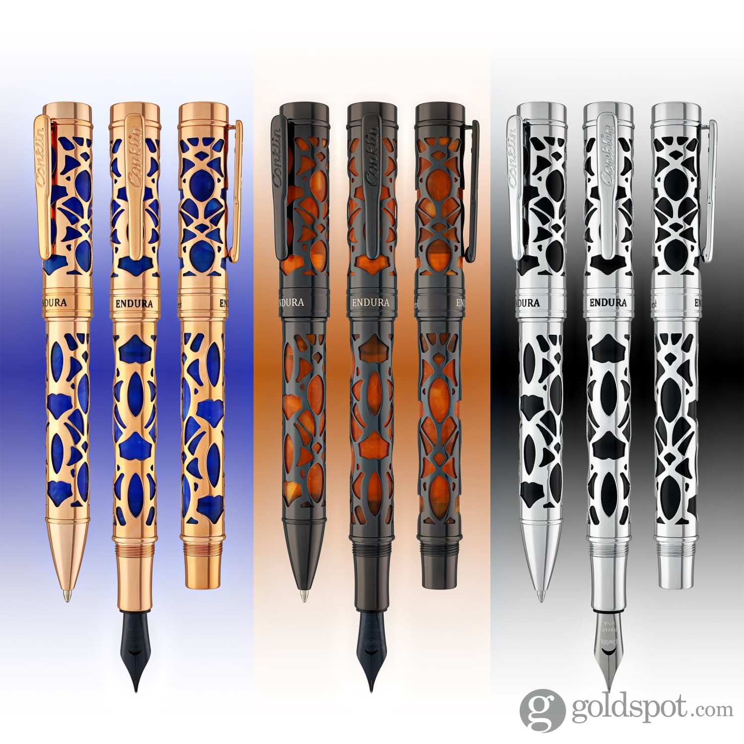 עט כדורי Conklin Endura Deco Crest - כחול Blue