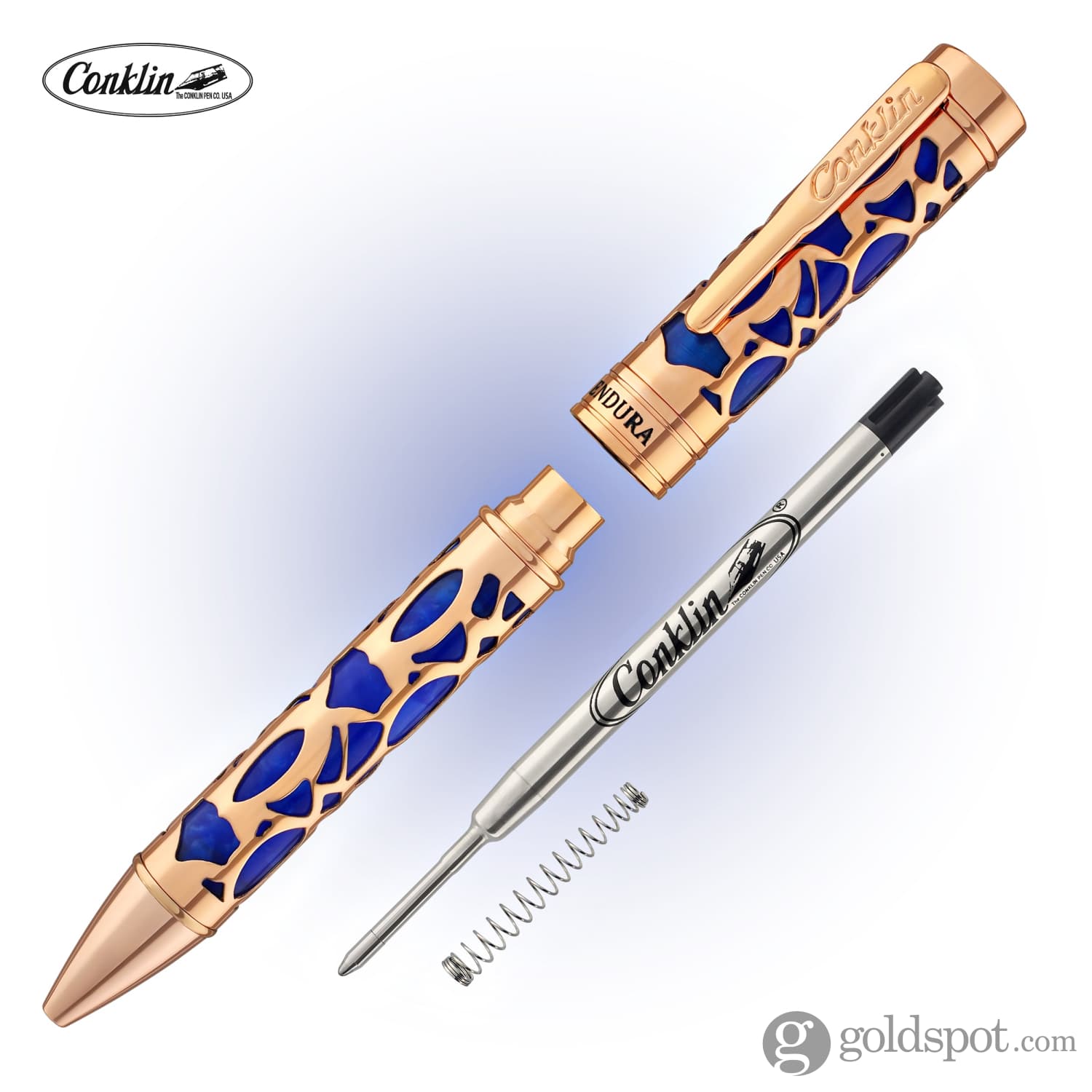 עט כדורי Conklin Endura Deco Crest - כחול Blue