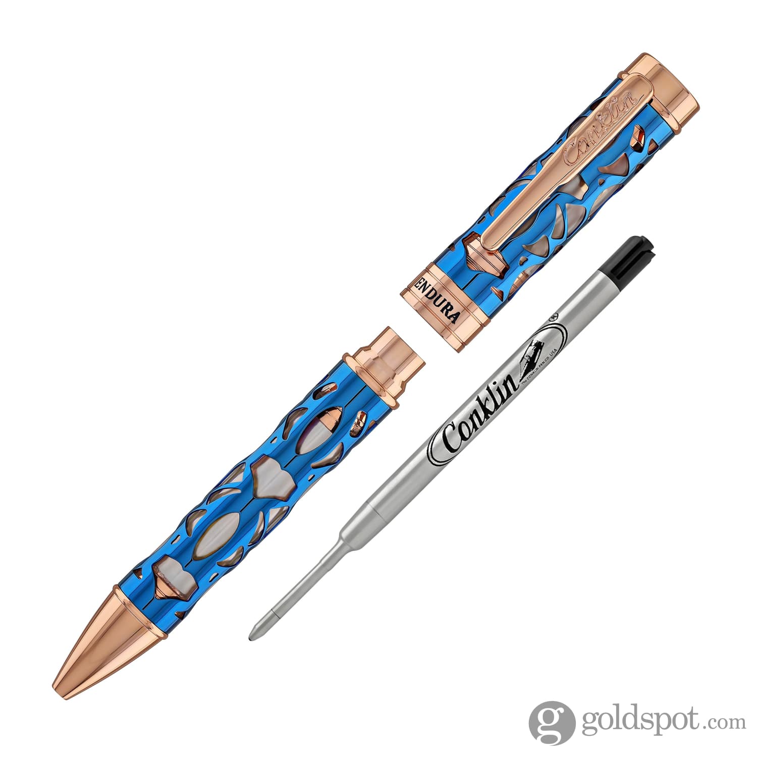 עט כדורי Conklin Endura Deco Crest - כחול הדגמה Demo Blue