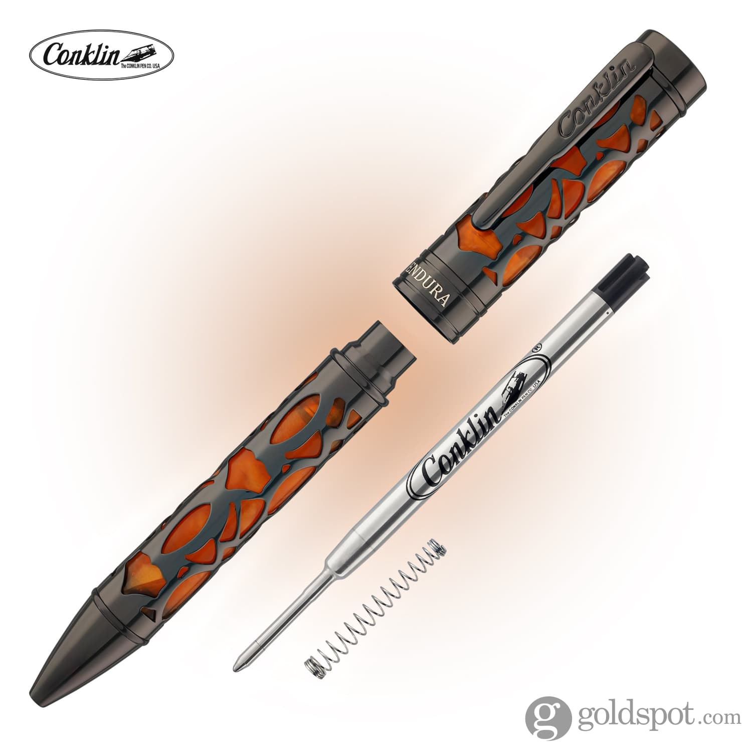 עט כדורי Conklin Endura Deco Crest - כתום Orange