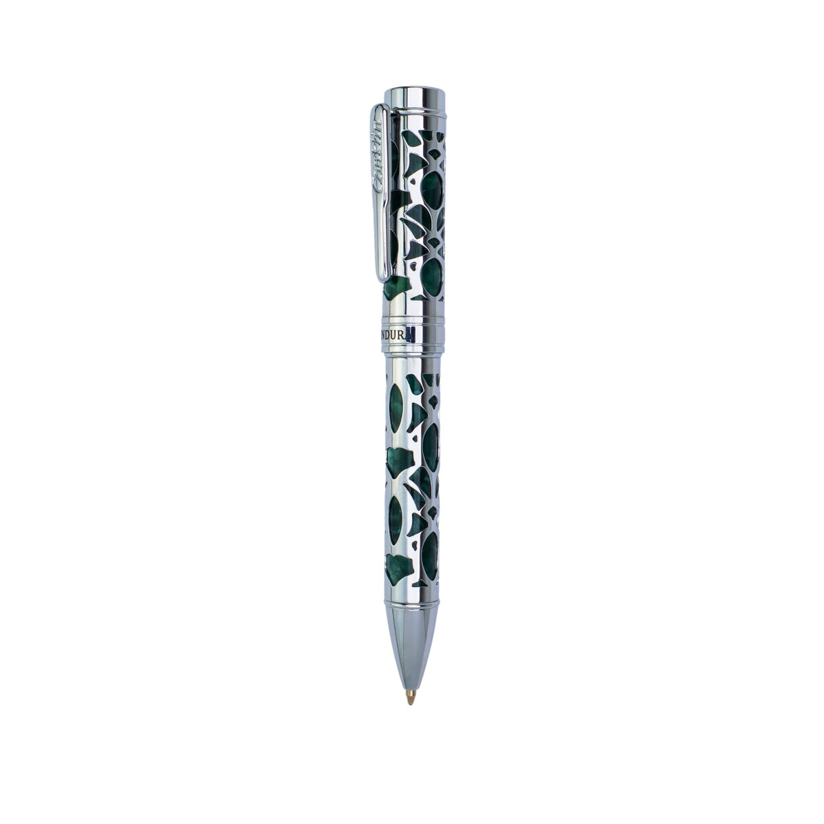 Conklin Endura Deco Crest Forest Green Chrome עט כדורי
