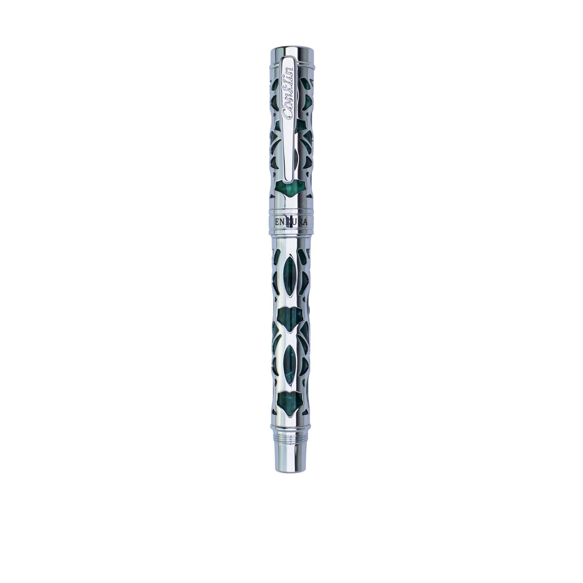 Conklin Endura Deco Crest Forest Green Chrome עט נובע סגור