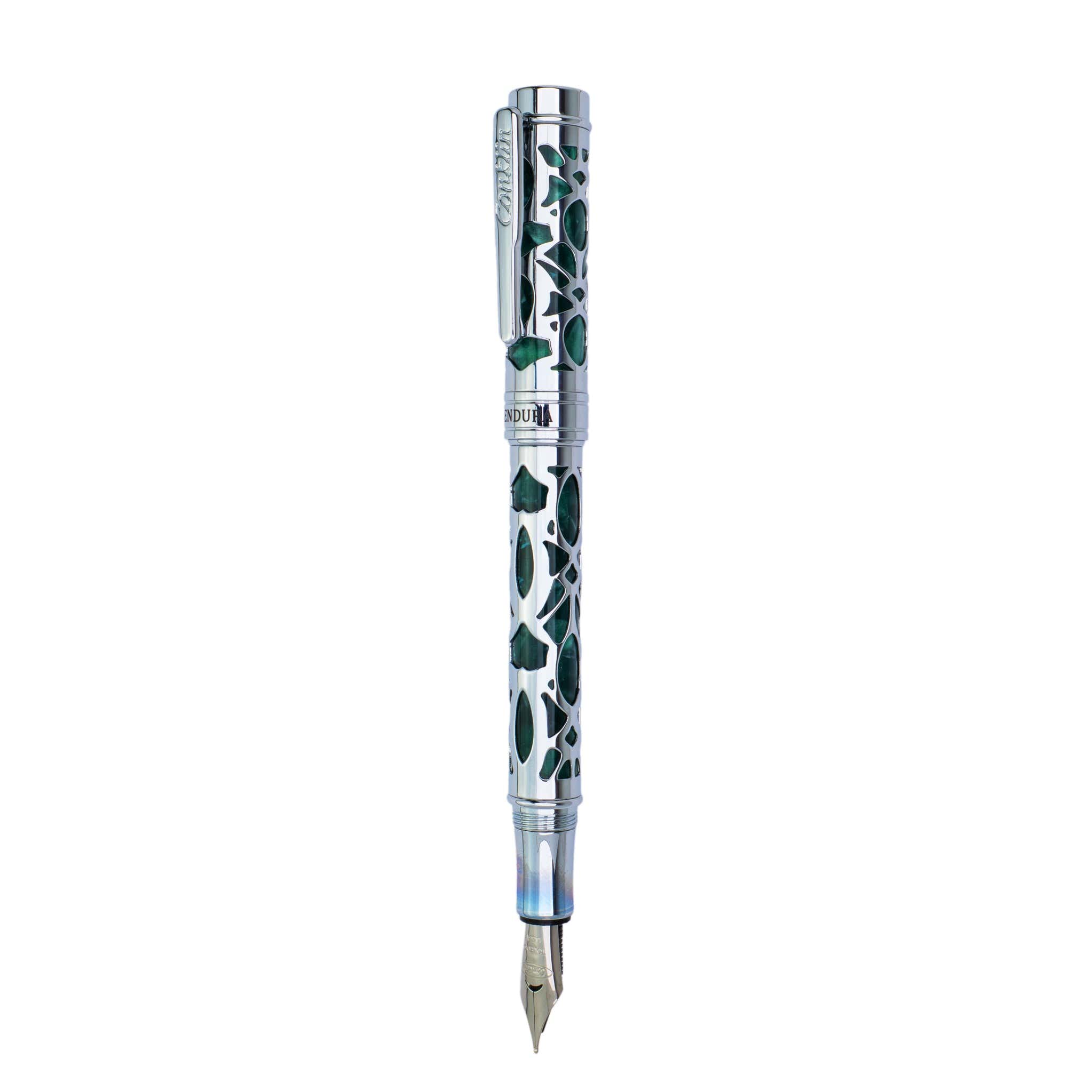 Conklin Endura Deco Crest Forest Green Chrome עט נובע
