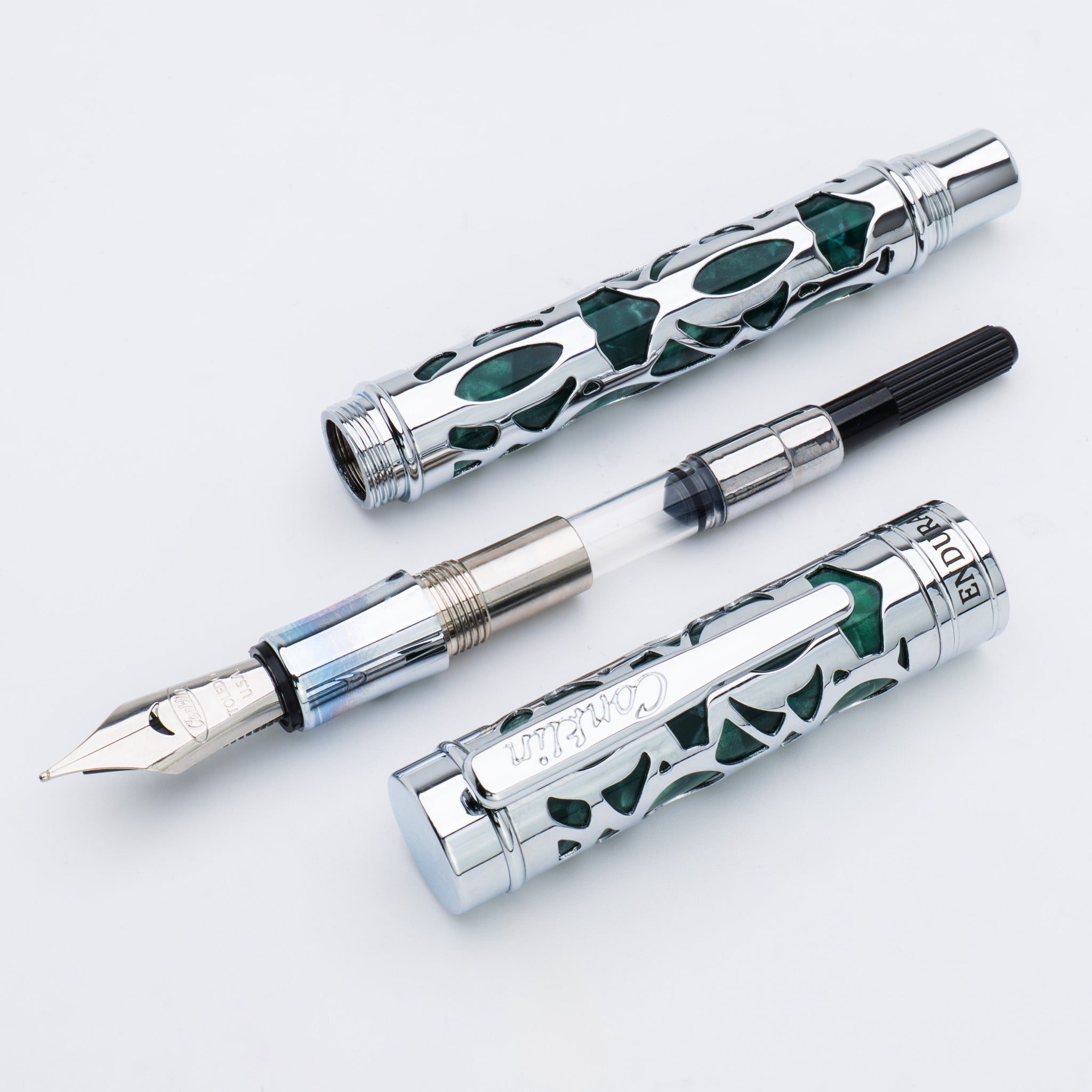 Conklin Endura Deco Crest Forest Green Chrome מנגנון מילוי