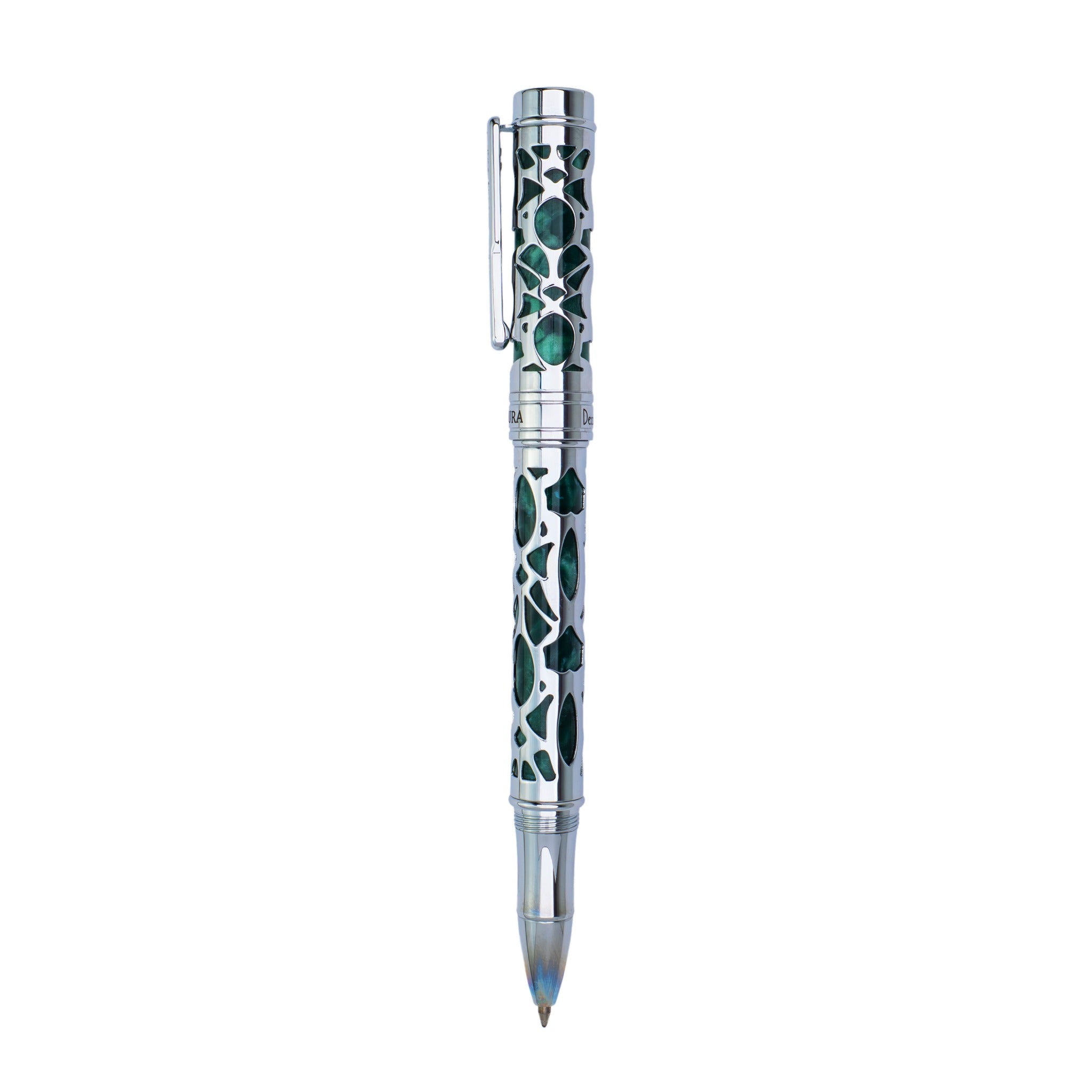 Conklin Endura Deco Crest Forest Green Chrome מבט צד