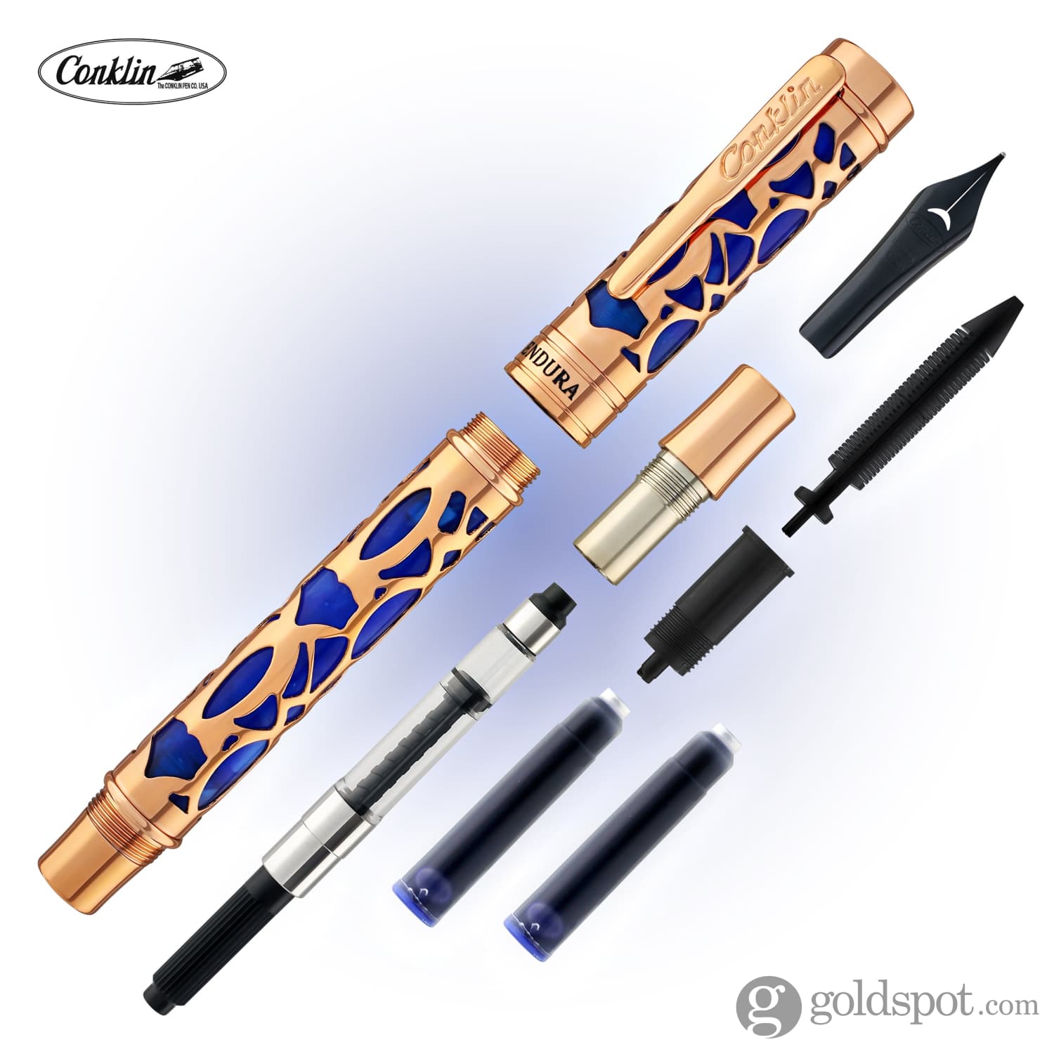 עט נובע Conklin Endura Deco Crest - כחול Blue