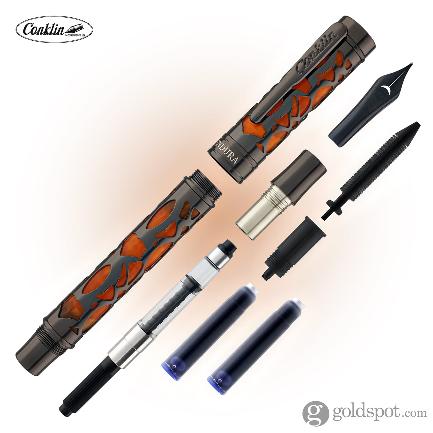 עט נובע Conklin Endura Deco Crest - כתום Orange