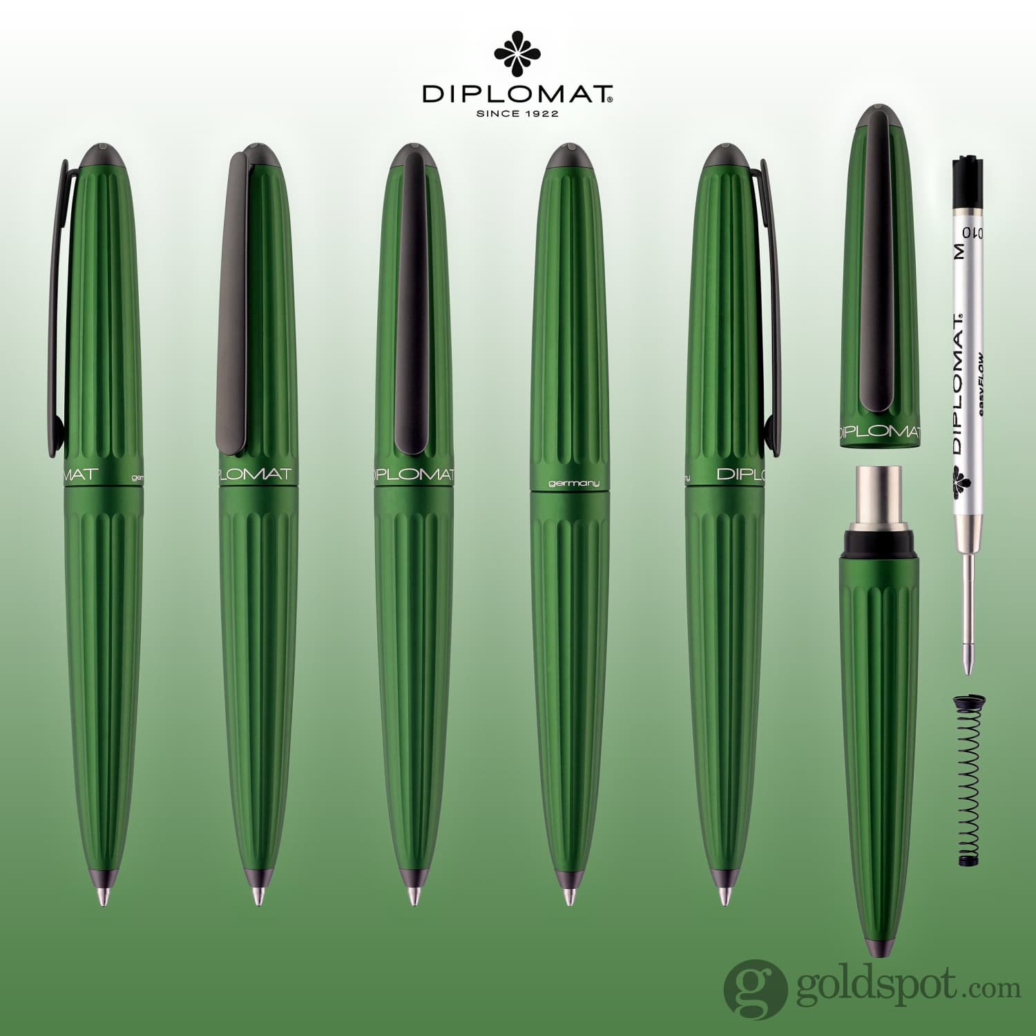 עט כדורי Diplomat Aero - ירוק Green