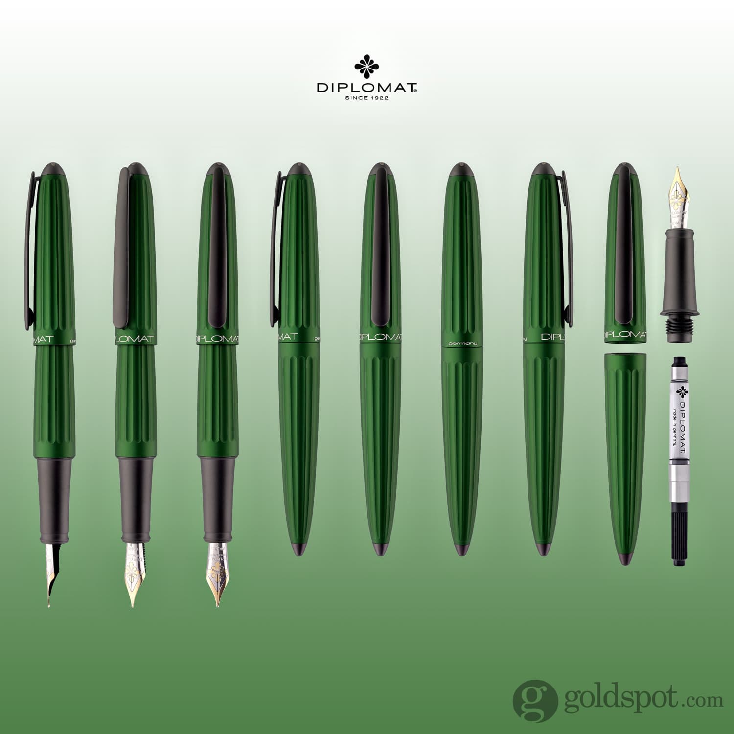 עט נובע Diplomat Aero - ירוק Green