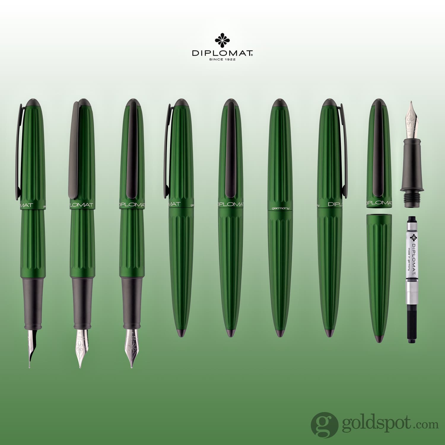 עט נובע Diplomat Aero - ירוק Green