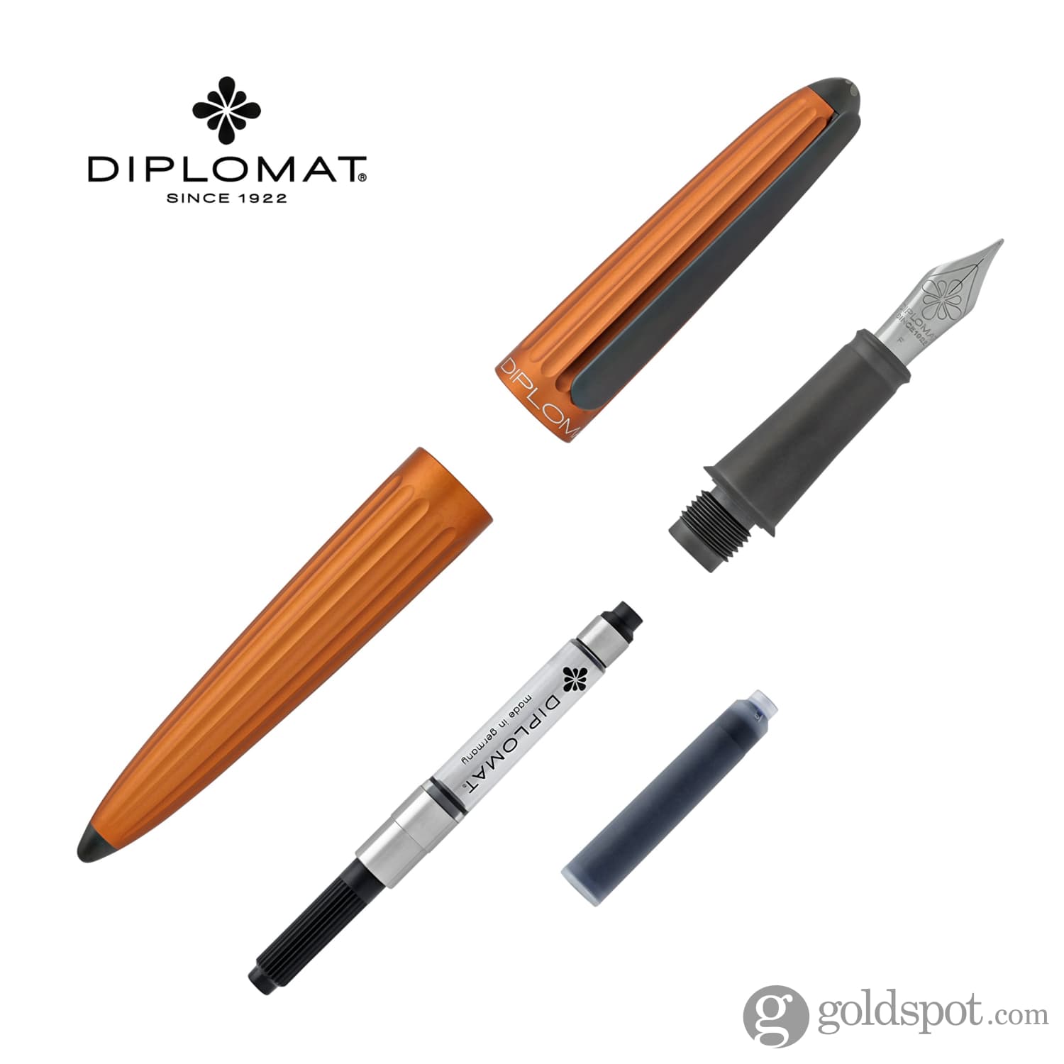 עט נובע Diplomat Aero - כתום שקיעה Sunset Orange