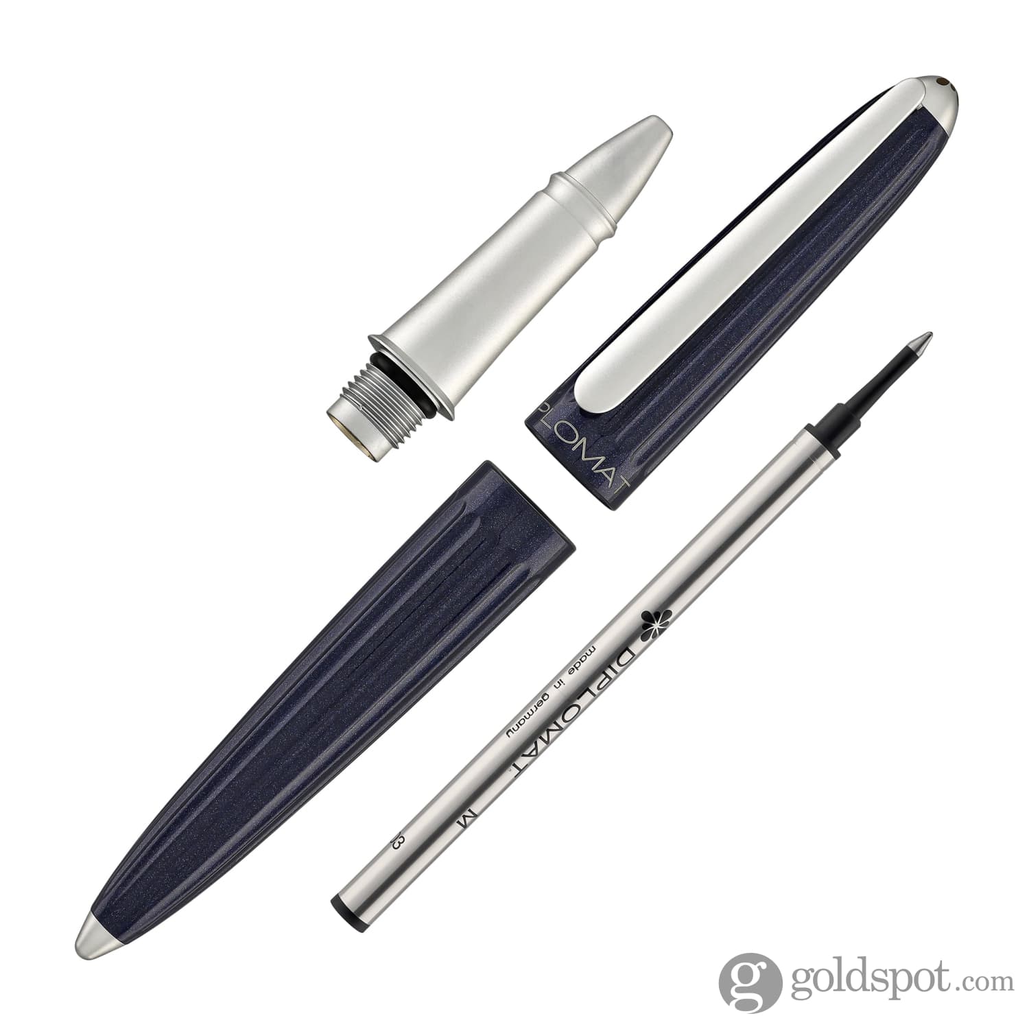 עט רולר Diplomat Aero - כחול חצות Midnight Blue