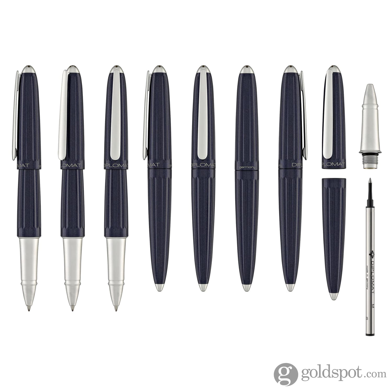 עט רולר Diplomat Aero - כחול חצות Midnight Blue