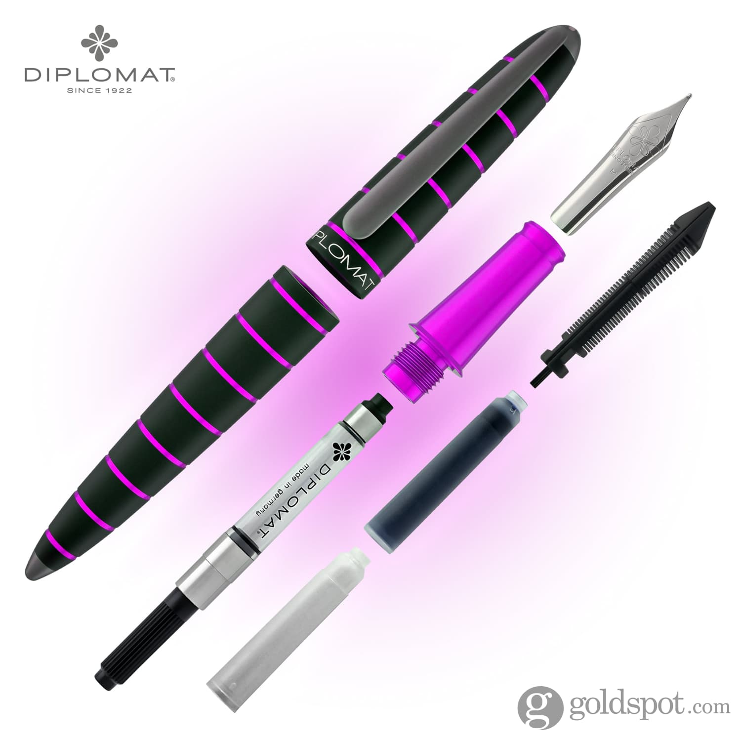 עט נובע Diplomat Elox - שחור וסגול Black & Purple