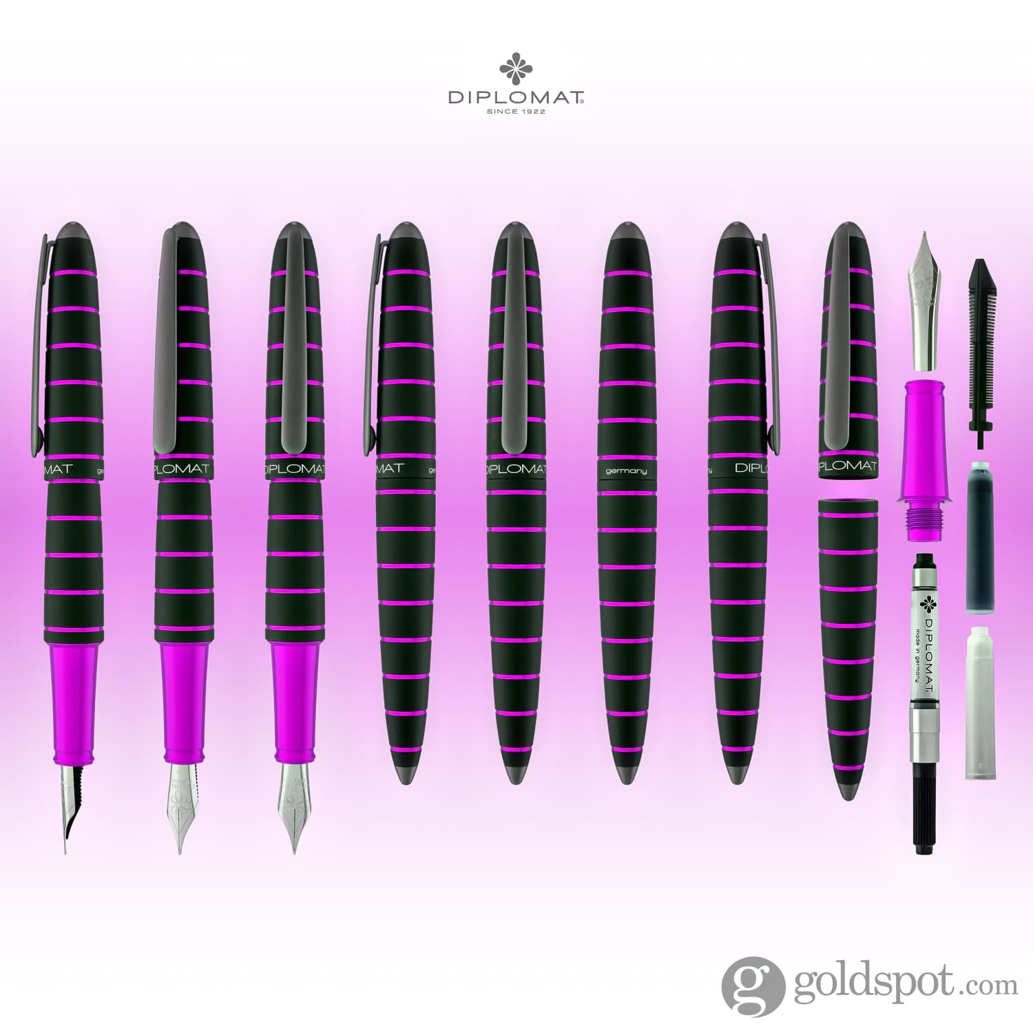 עט נובע Diplomat Elox - שחור וסגול Black & Purple