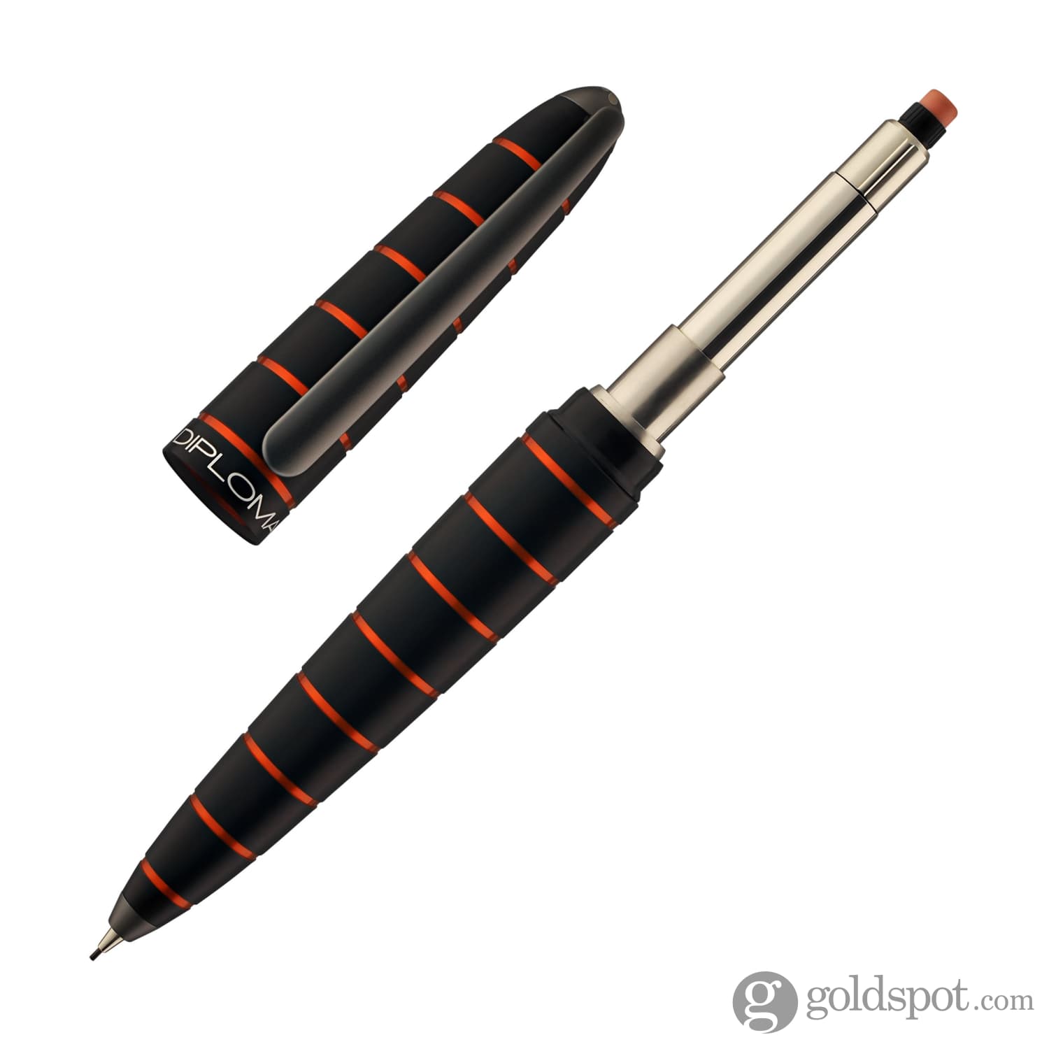עפרון מכני Diplomat Elox .7mm - שחור כתום Ring Black & Orange