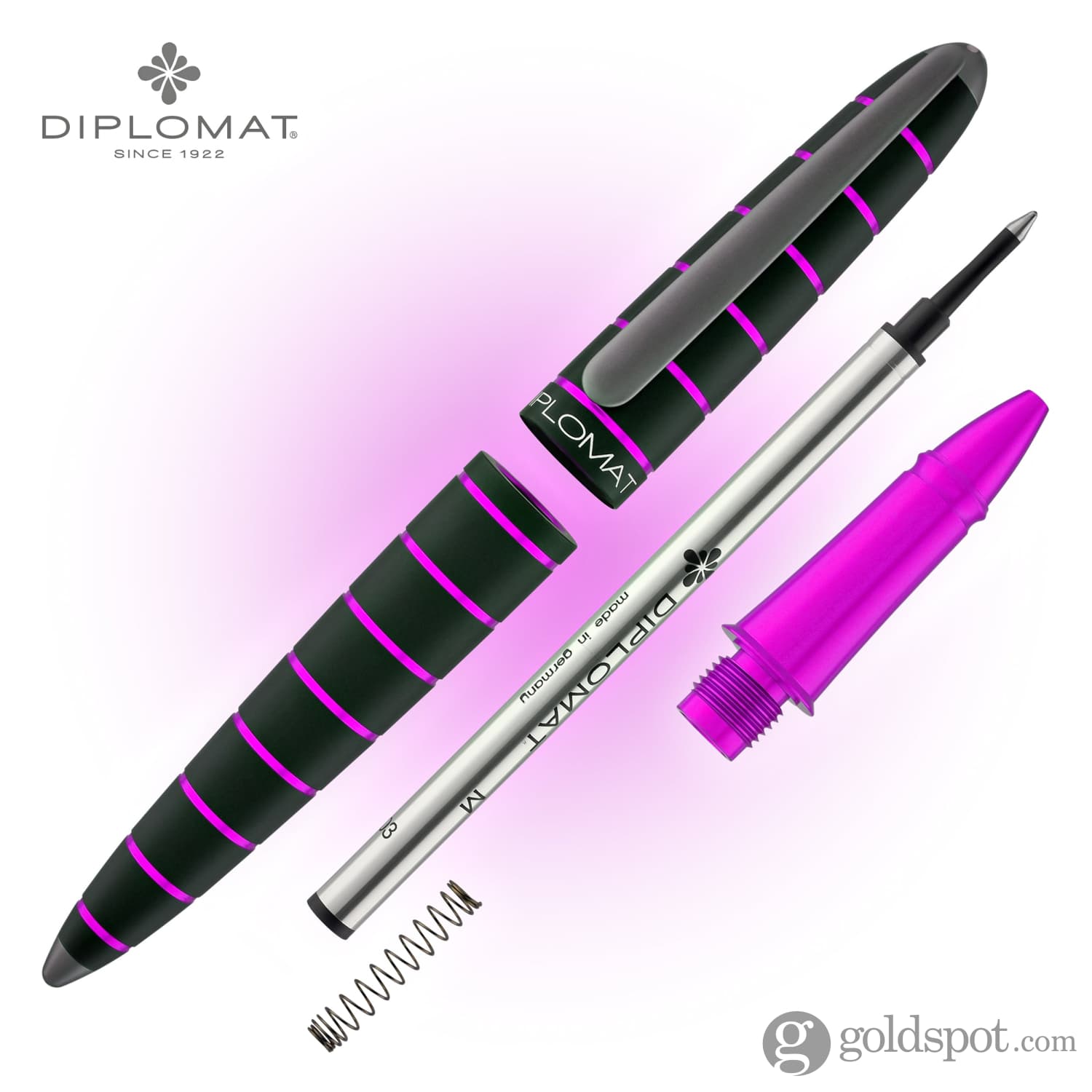 עט רולר Diplomat Elox - שחור/סגול Black/Purple