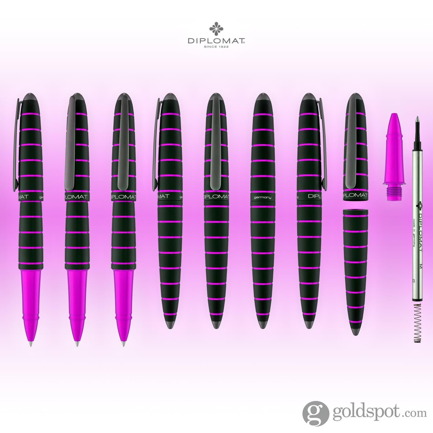 עט רולר Diplomat Elox - שחור/סגול Black/Purple