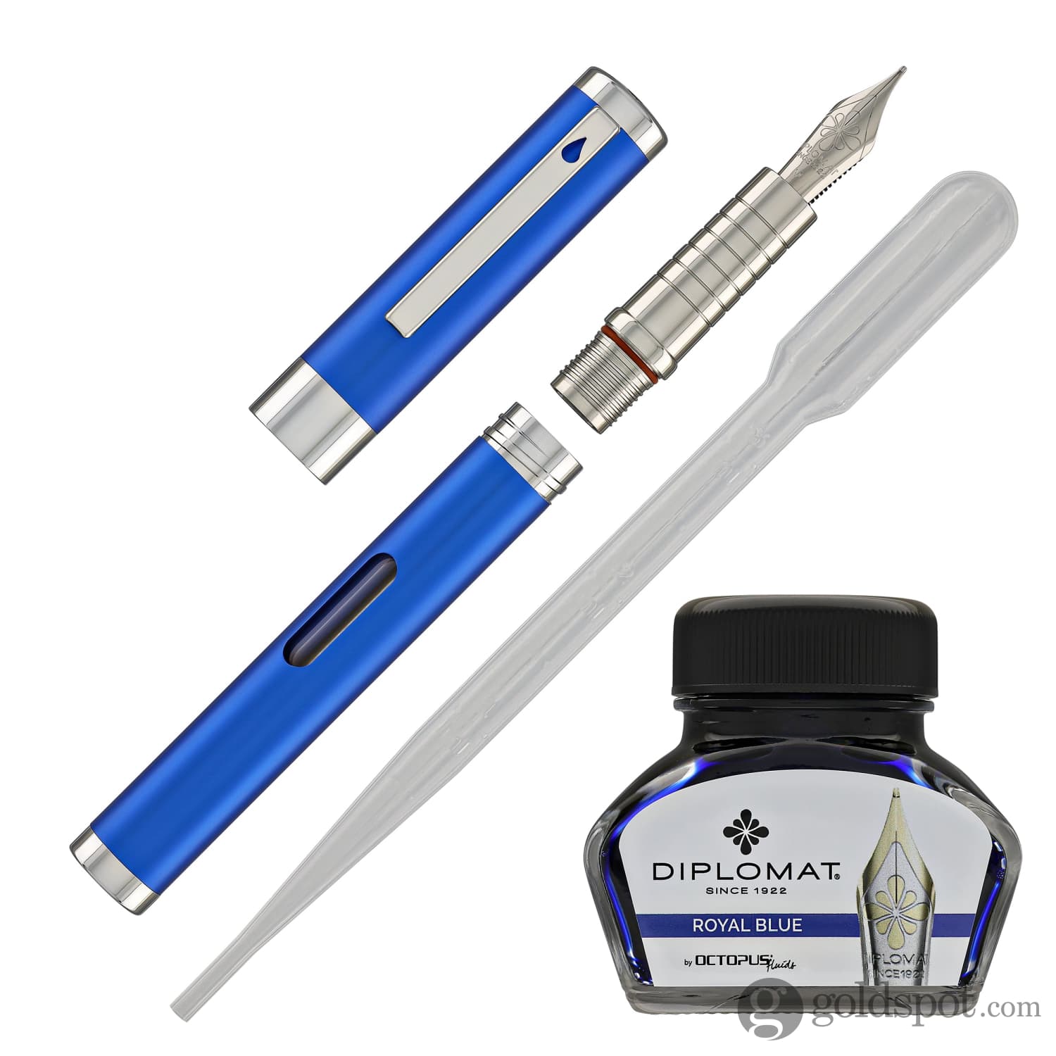 עט נובע Diplomat Nexus - כחול/כרום Blue/Chrome