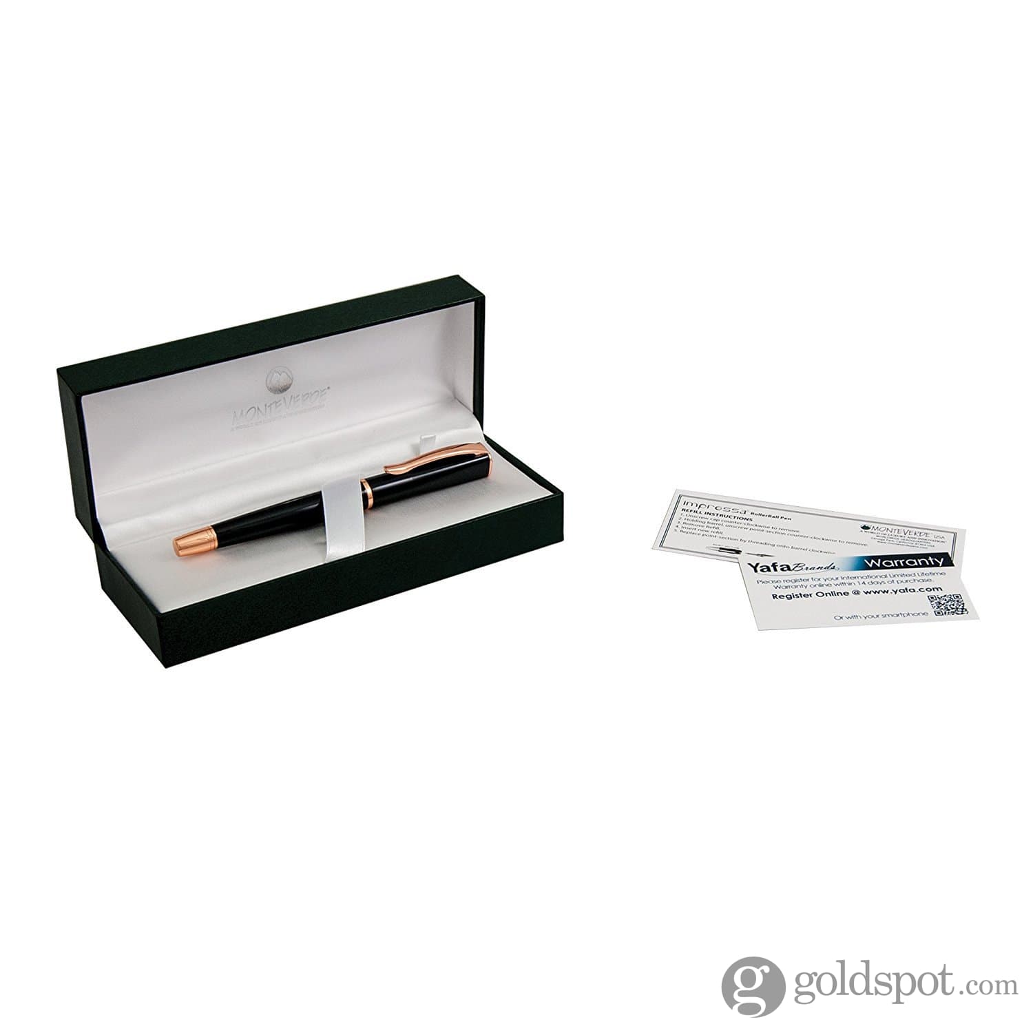 עט רולר Monteverde Impressa - שחור Black with Rose Gold Trim