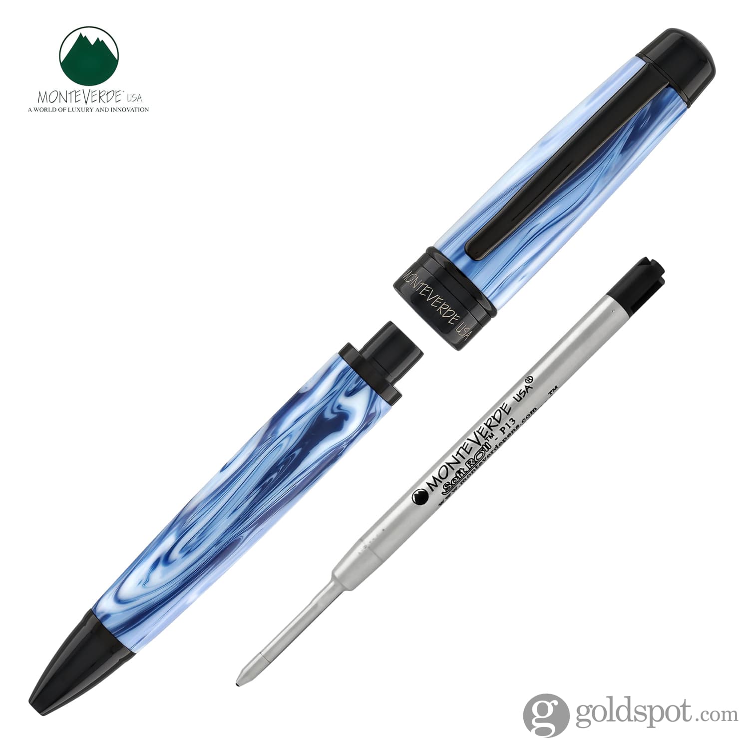 עט כדורי Monteverde Prima - כחול Blue Swirl