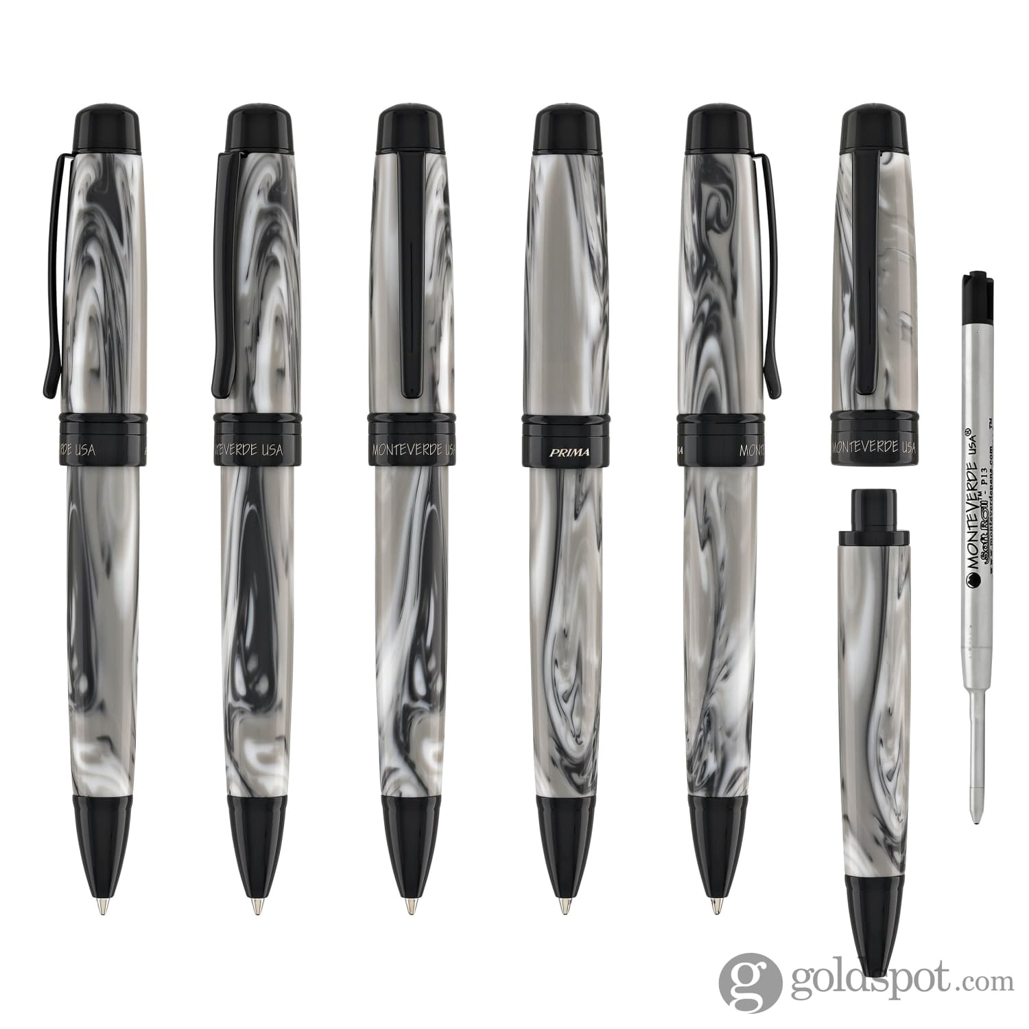 עט כדורי Monteverde Prima - אפור סווירל Grey Swirl