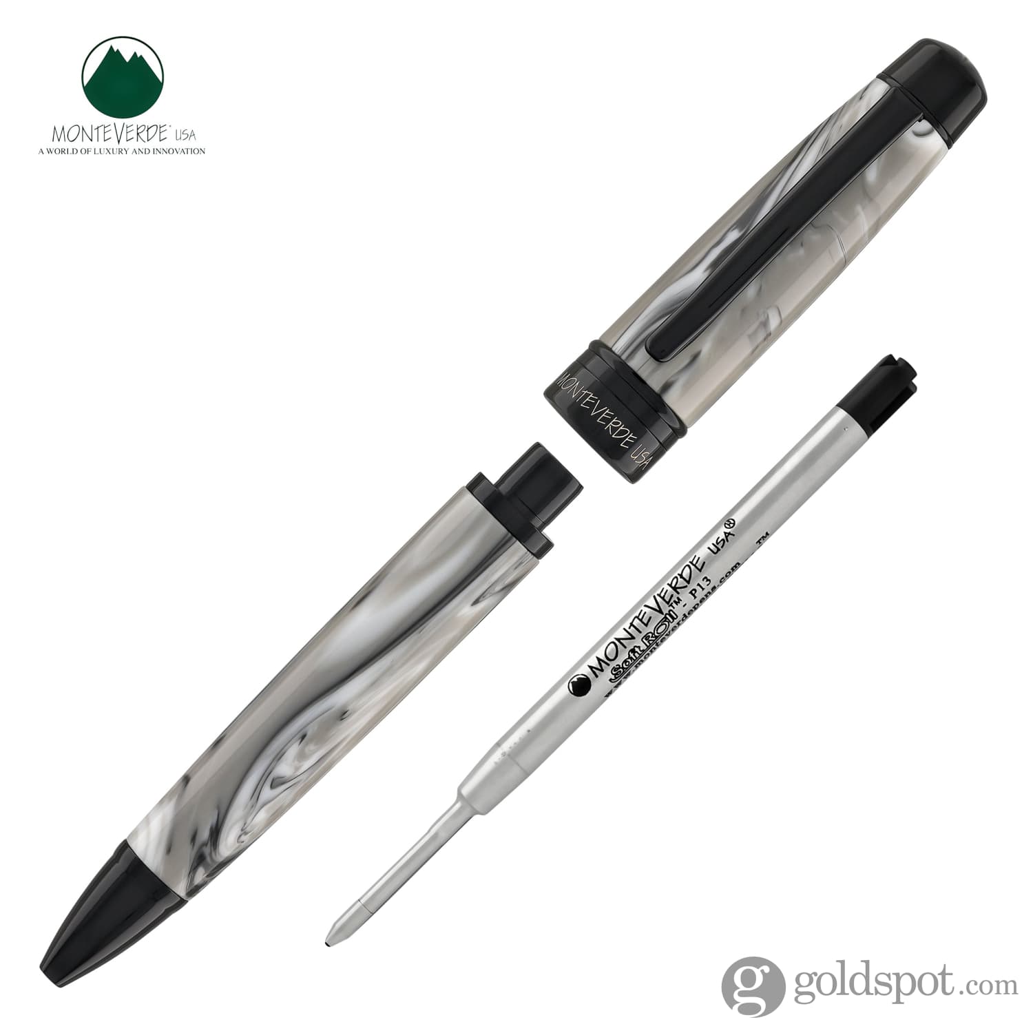 עט כדורי Monteverde Prima - אפור סווירל Grey Swirl