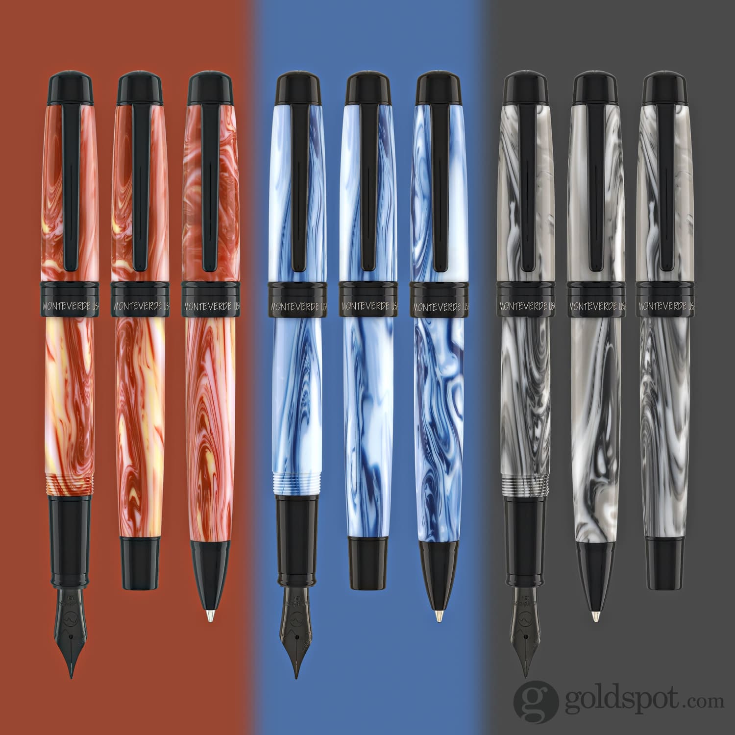 עט נובע Monteverde Prima - כחול מערבולת Blue Swirl