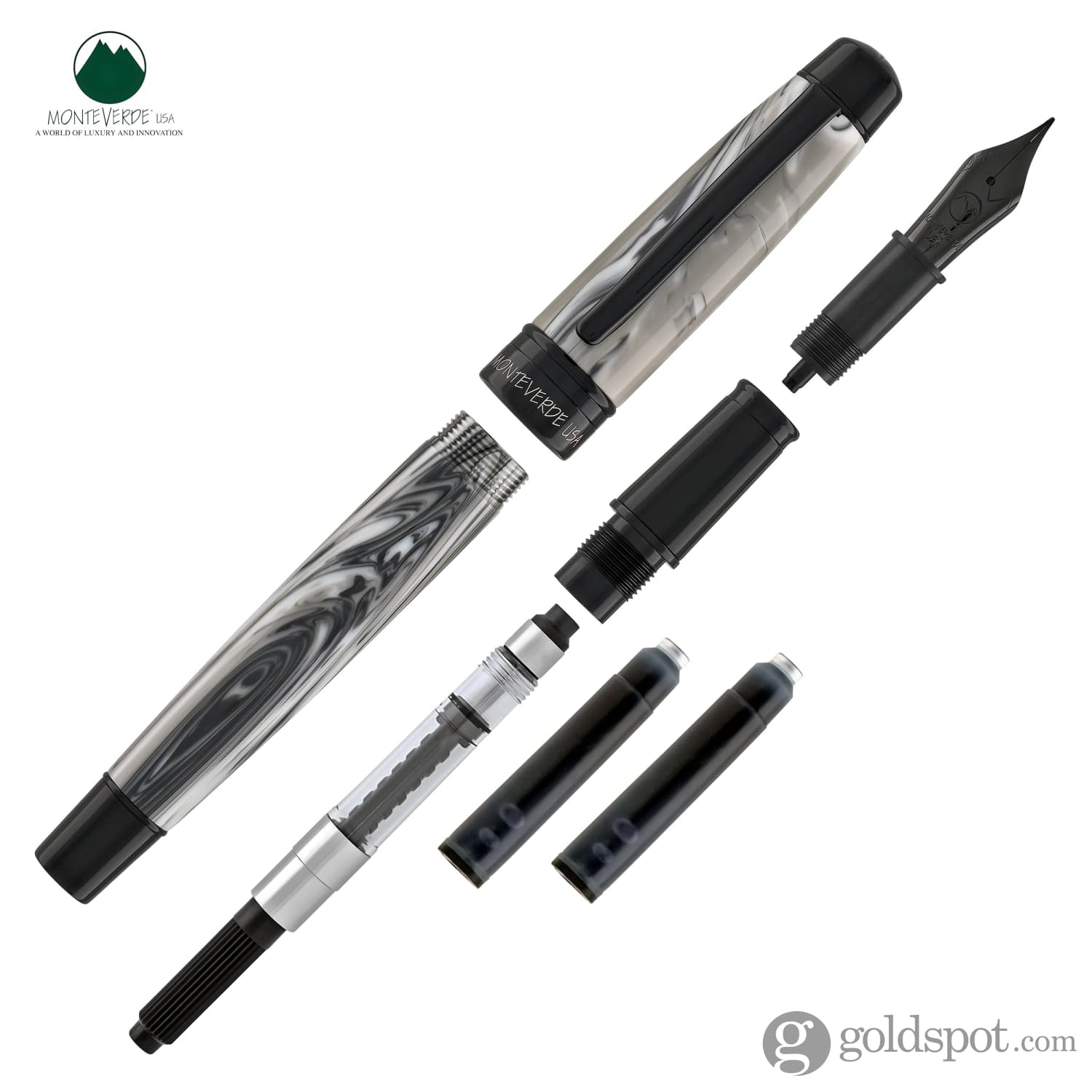 עט נובע Monteverde Prima - אפור Swirl Grey Swirl