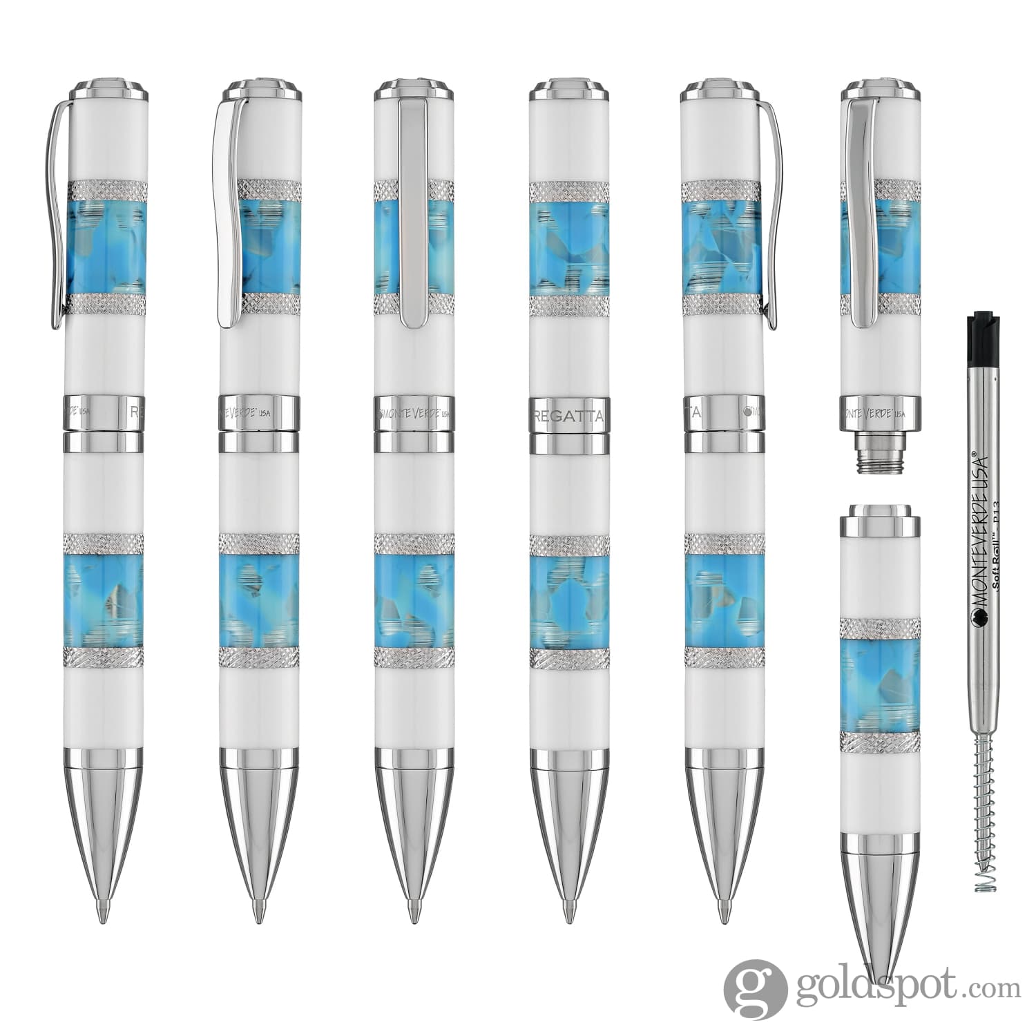 עט כדורי Monteverde Regatta - כחול סנטוריני Santorini Blue