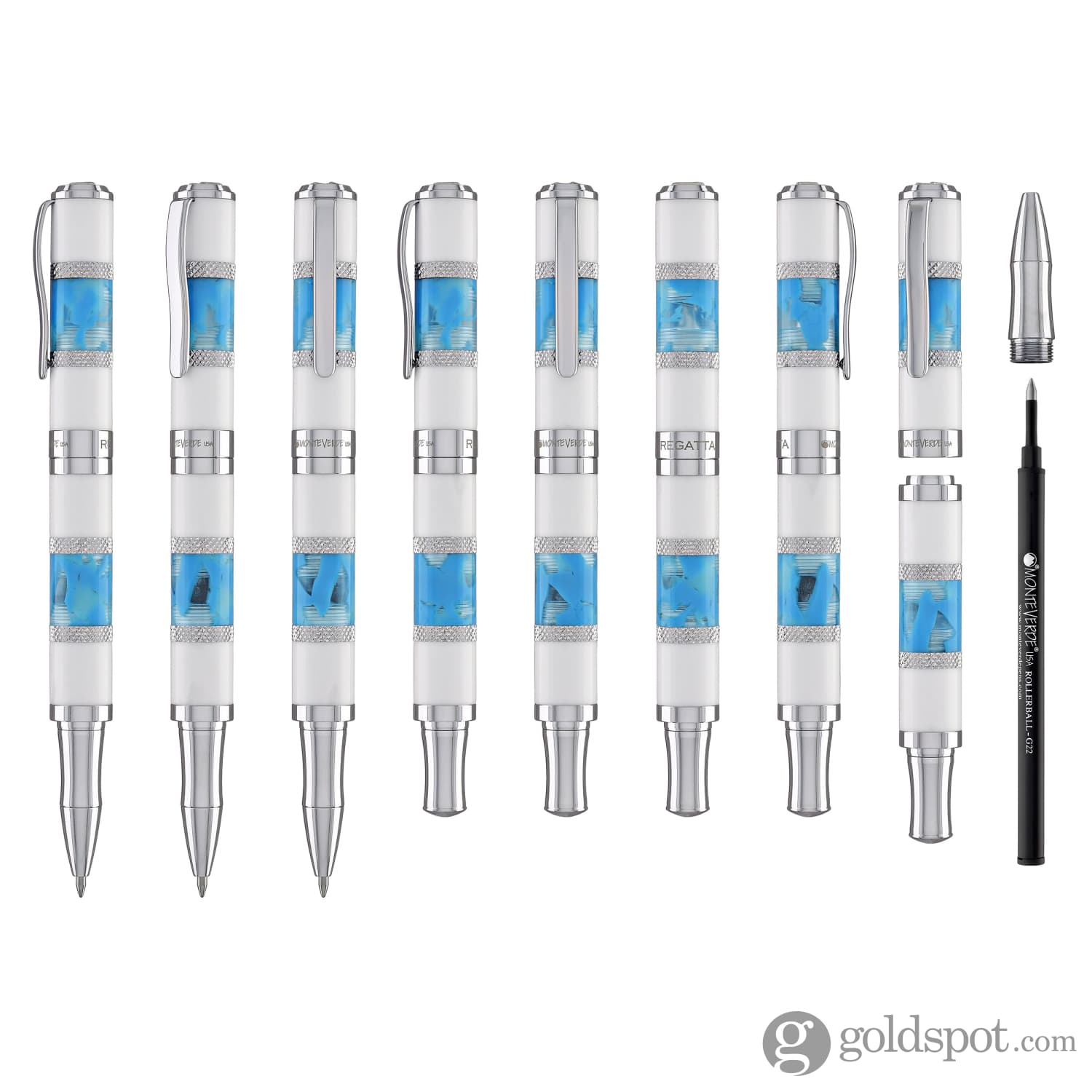 עט רולר Monteverde Regatta - כחול סנטוריני Santorini Blue