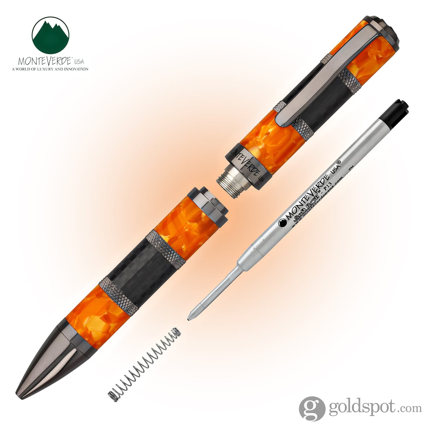 עט כדורי Monteverde Regatta Sport - כתום/סיבי פחמן Orange/Carbon Fiber