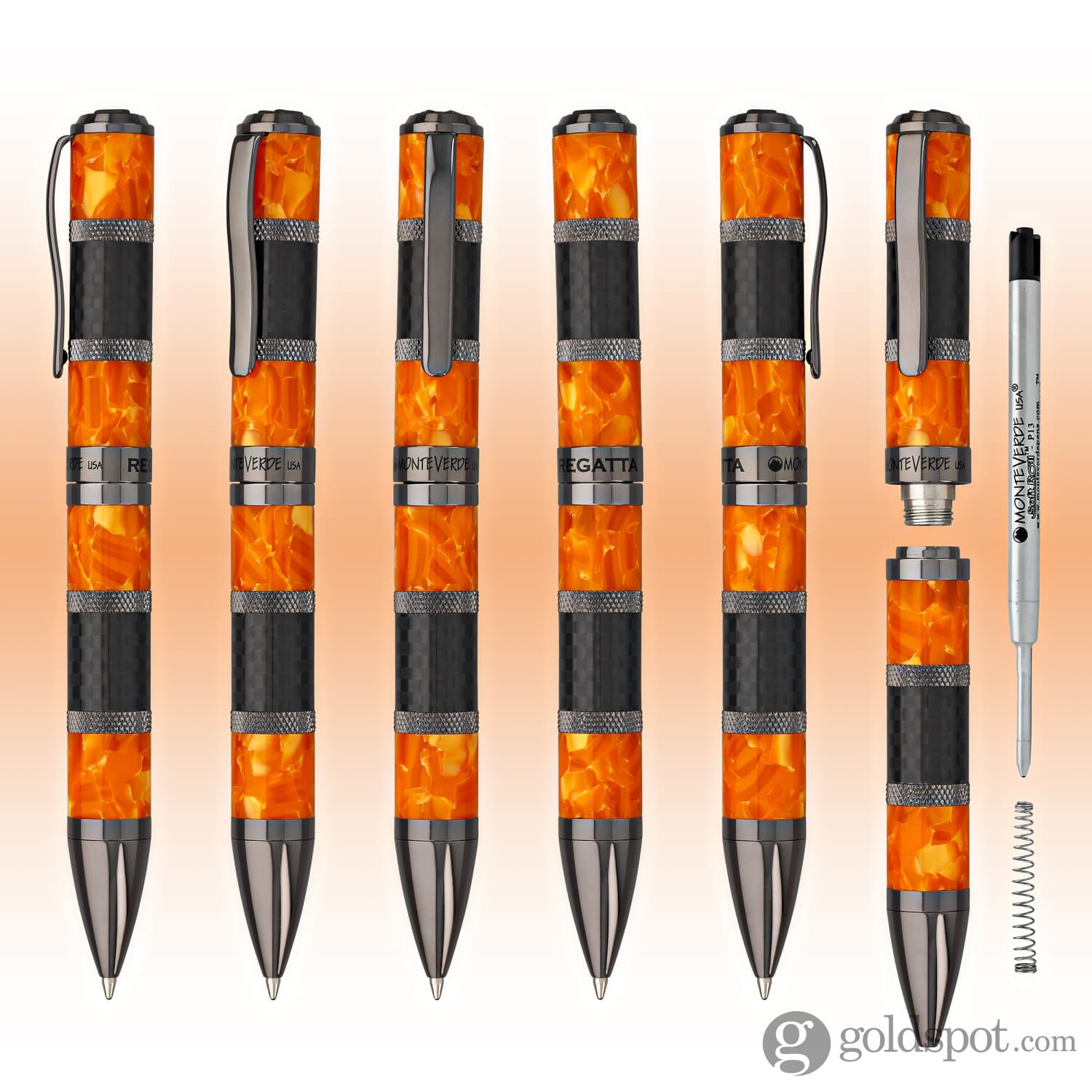 עט כדורי Monteverde Regatta Sport - כתום/סיבי פחמן Orange/Carbon Fiber