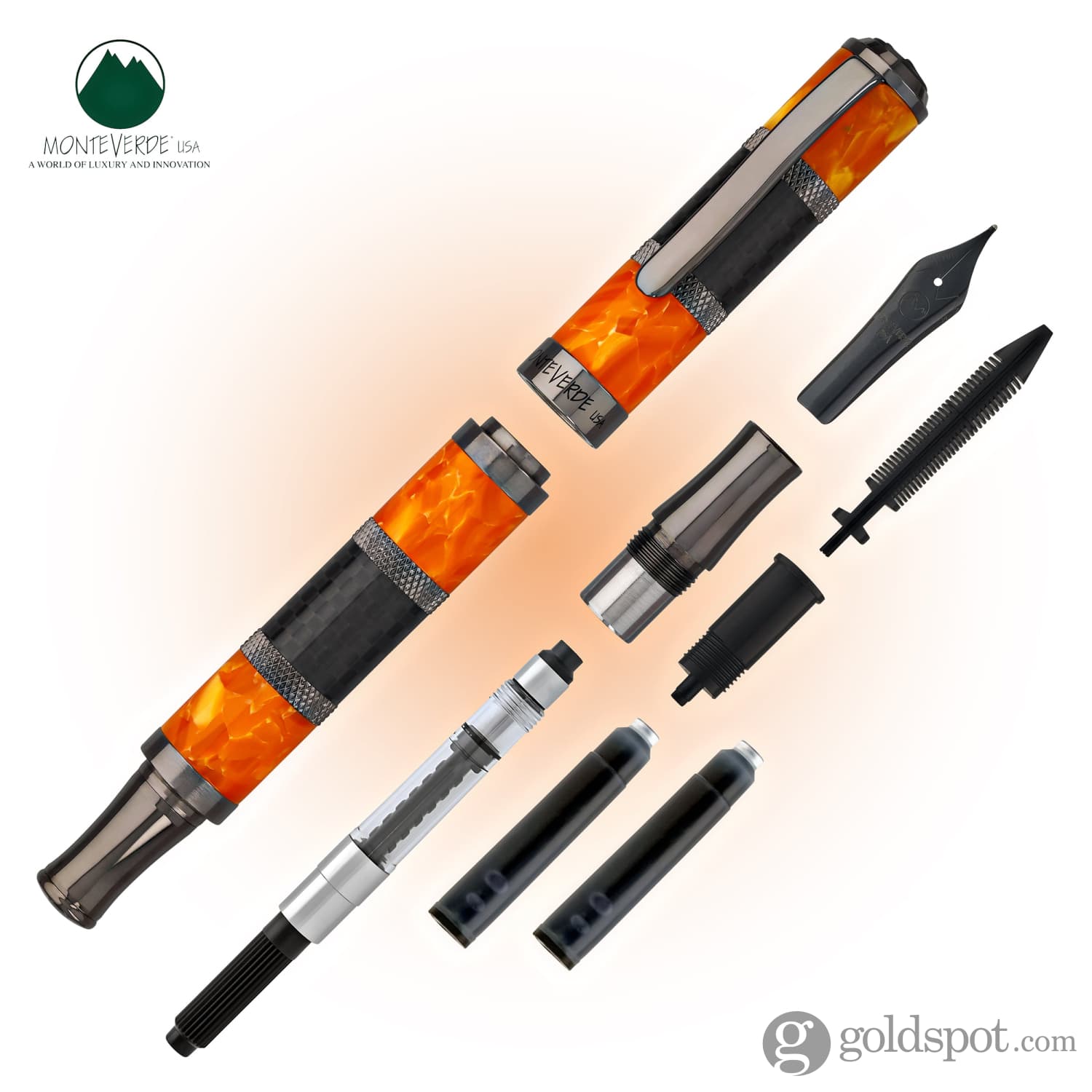 עט נובע Monteverde Regatta Sport - כתום/סיבי פחמן Orange/Carbon Fiber